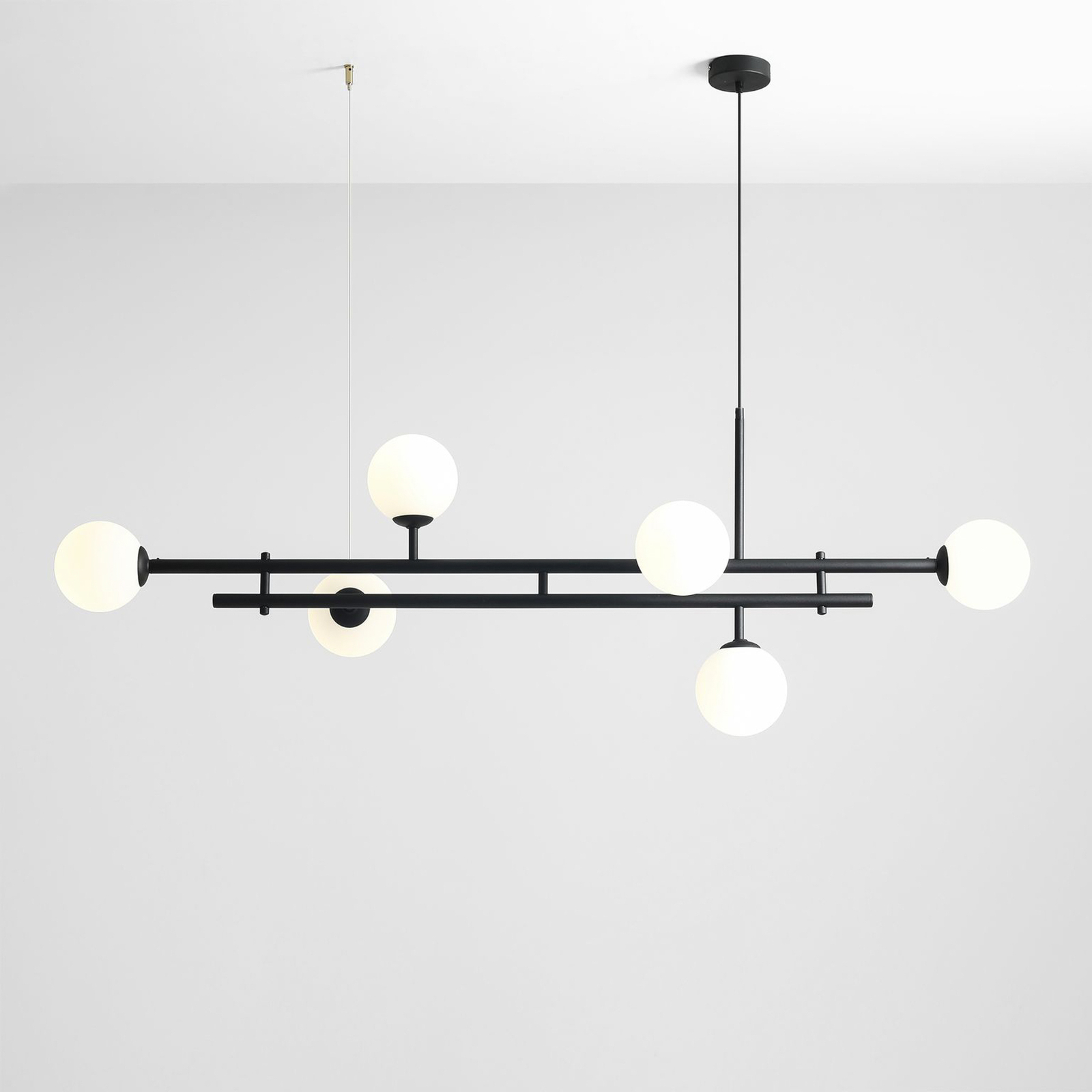 Suspension 1073K1, à 6 lampes, noire