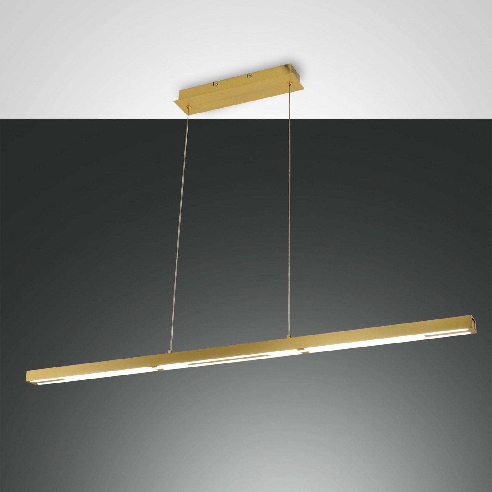 LED pendant light Ling, brass, uplight and downlight, dimmable