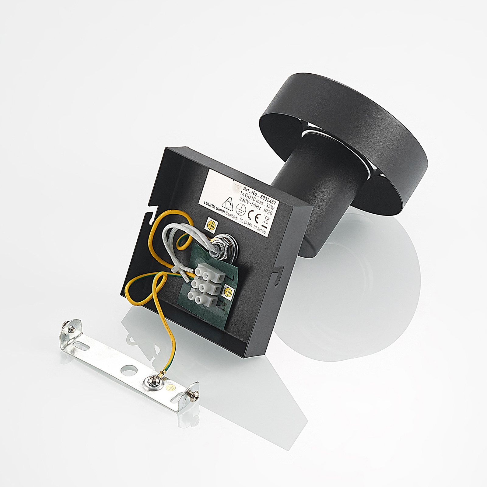 Lindby Ignacio lampa sufitowa 1-punktowa czarna