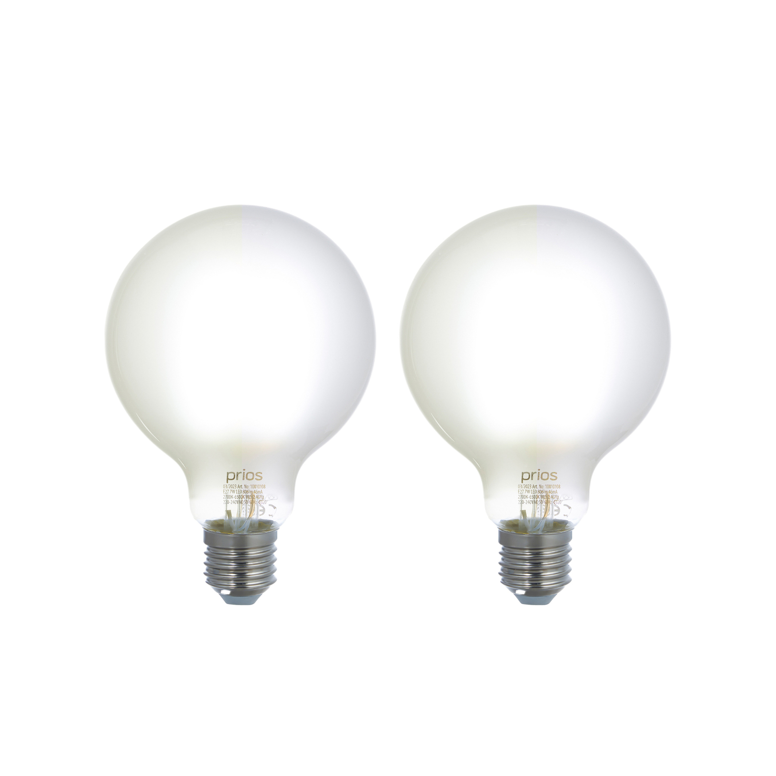 LUUMR Smart LED-Leuchtmittel 2er-Set E27 G95 7W matt Tuya