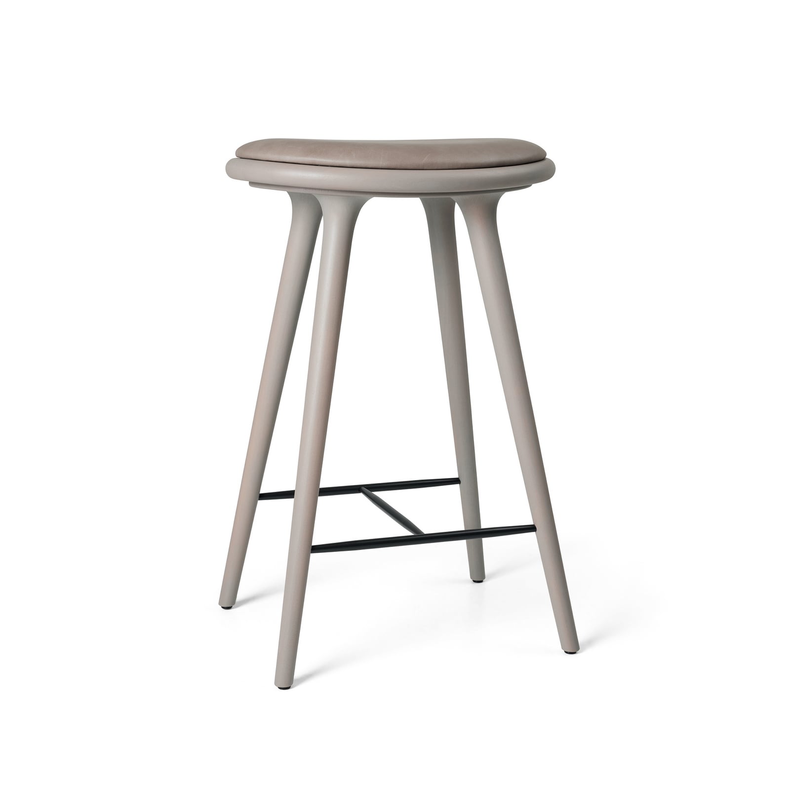 Chaise, grise, hêtre/cuir, hauteur 69 cm - Mater Chaise, grise, hêtre/cuir, hauteur 69 cm - Mater