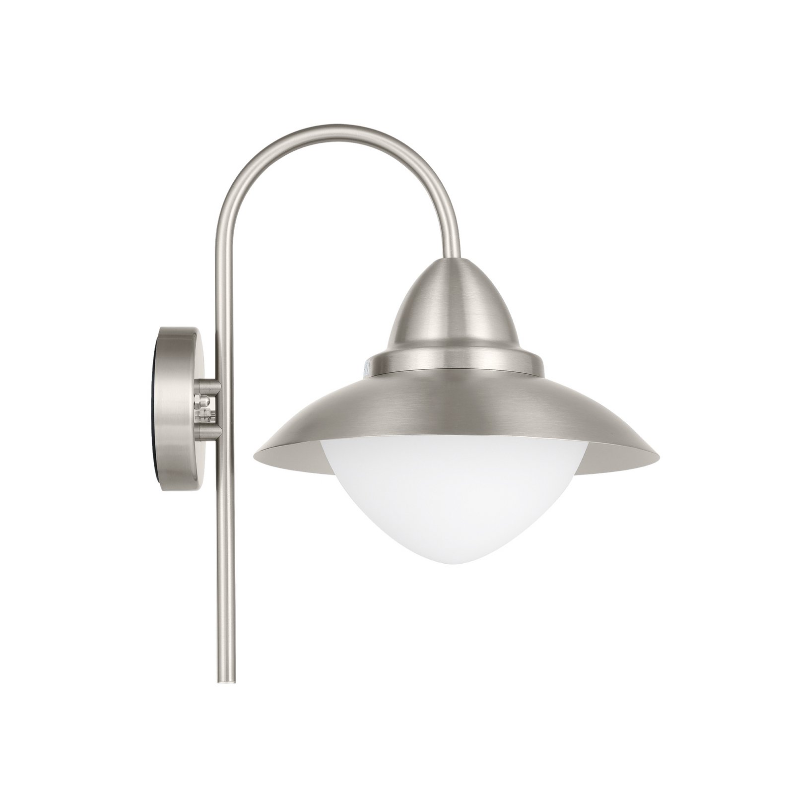 Wandlamp Sidney, roestvrij staal, glas, E27