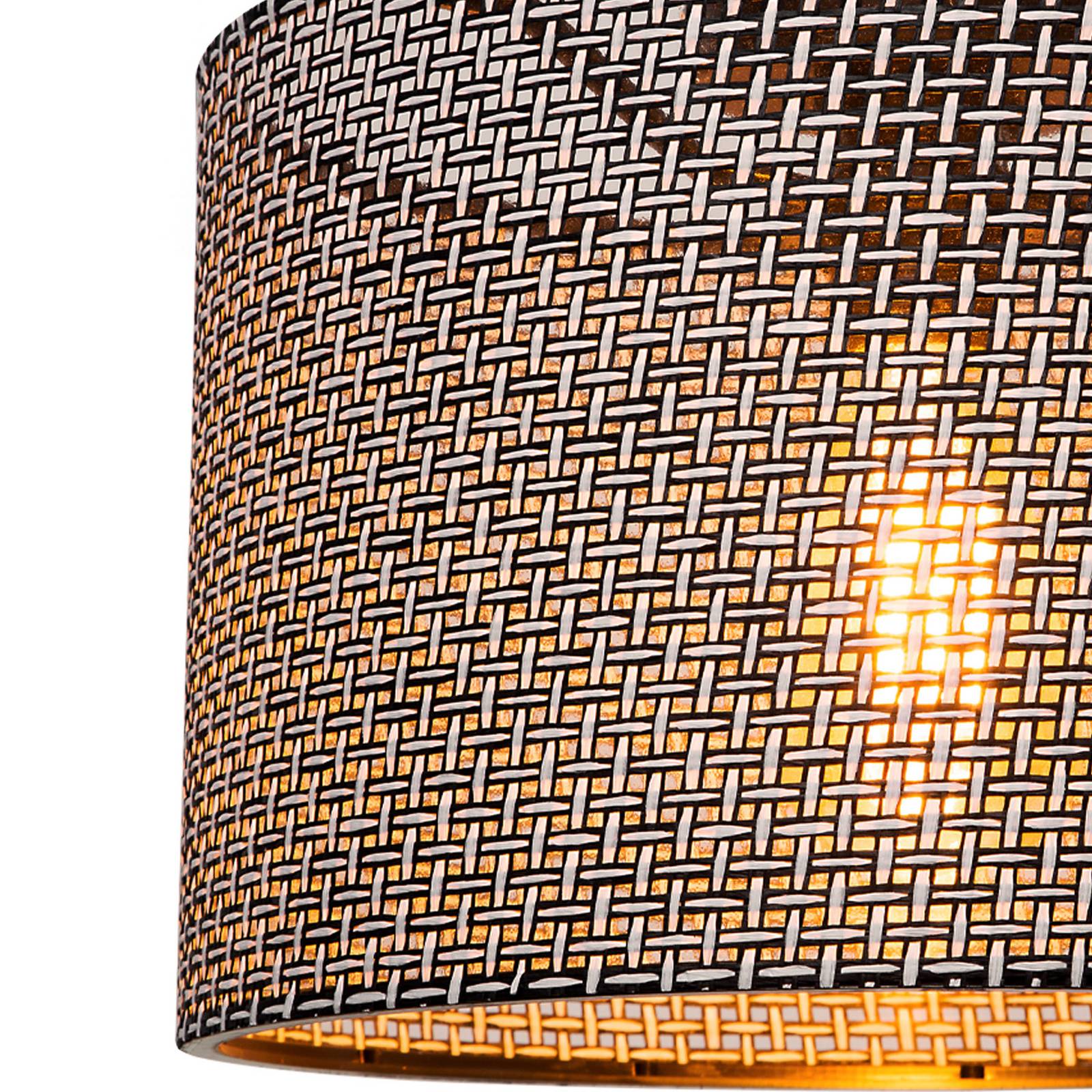 Deckenleuchte Goza, schwarz gemustert, Stoff, Ø 30 cm günstig online kaufen