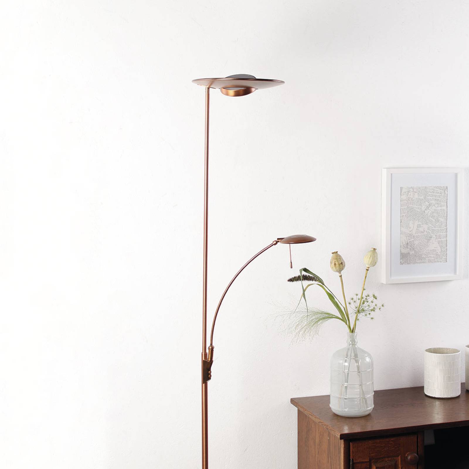 Steinhauer Lampadaire LED Zenith couleur bronze dimmable