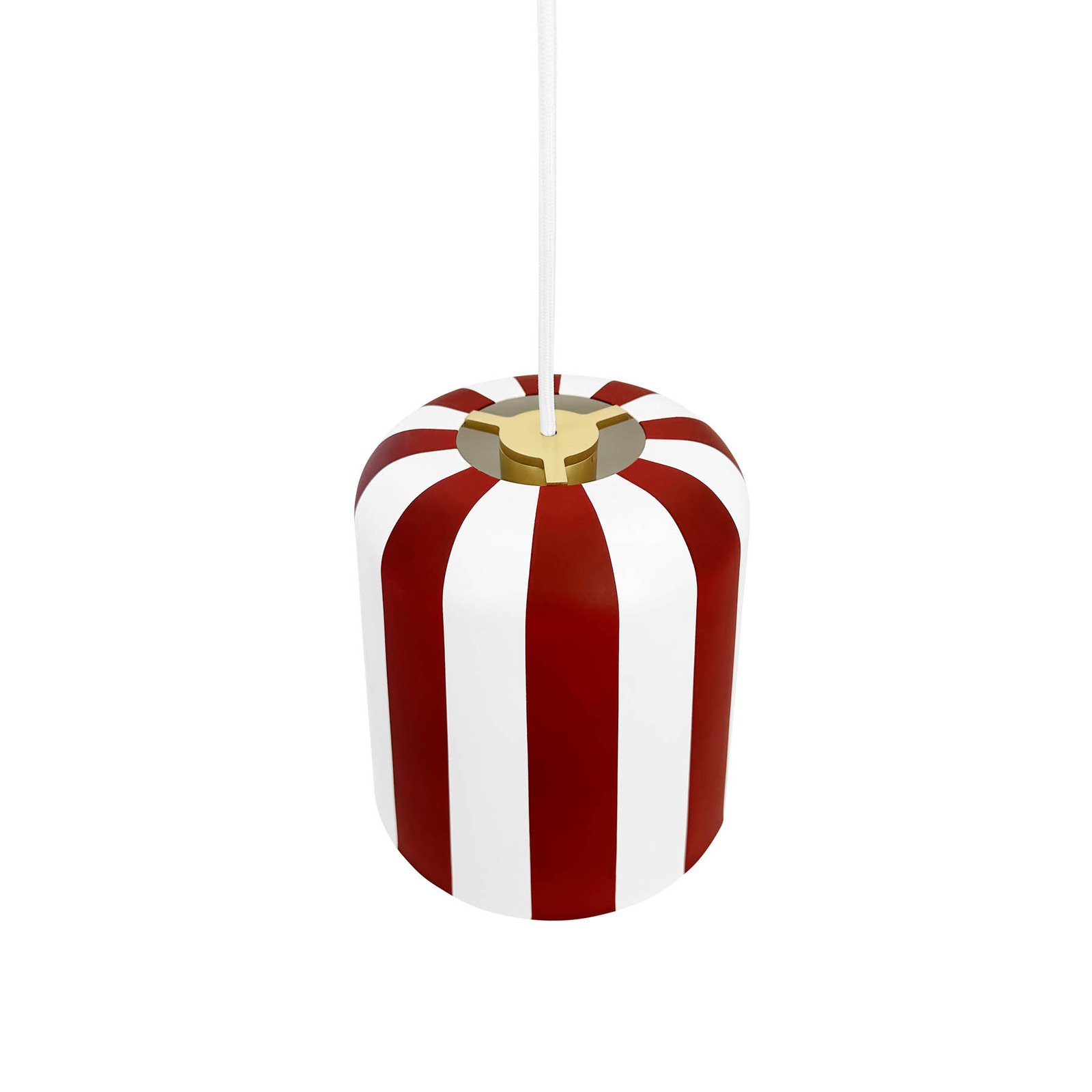 Dyberg Larsen hanging light Gry, dark red/white, Ø 20 cm