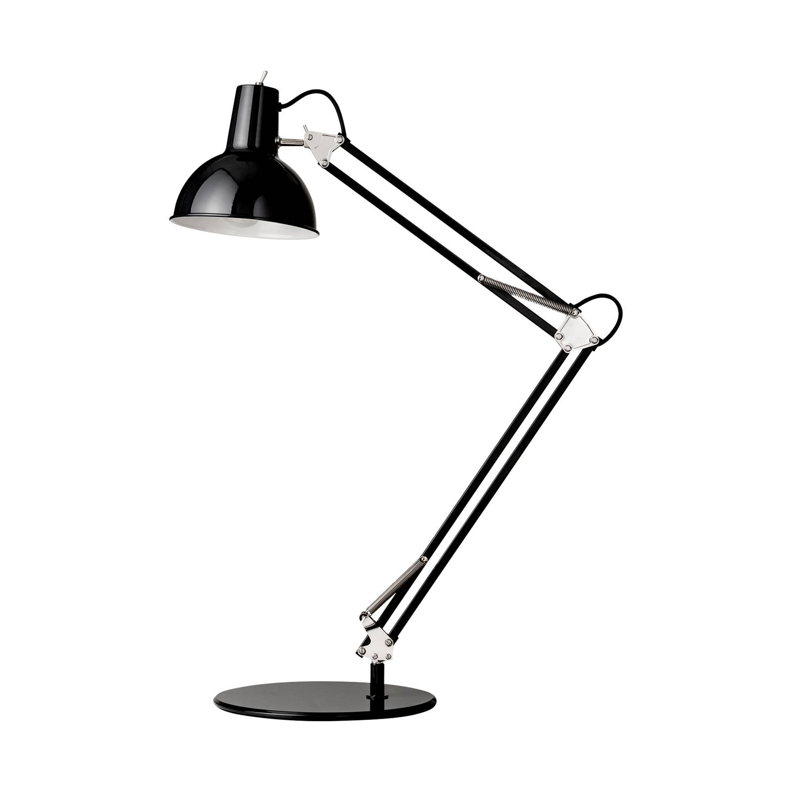 E-shop midgard pružinová stolová lampa, podstavec, čierna