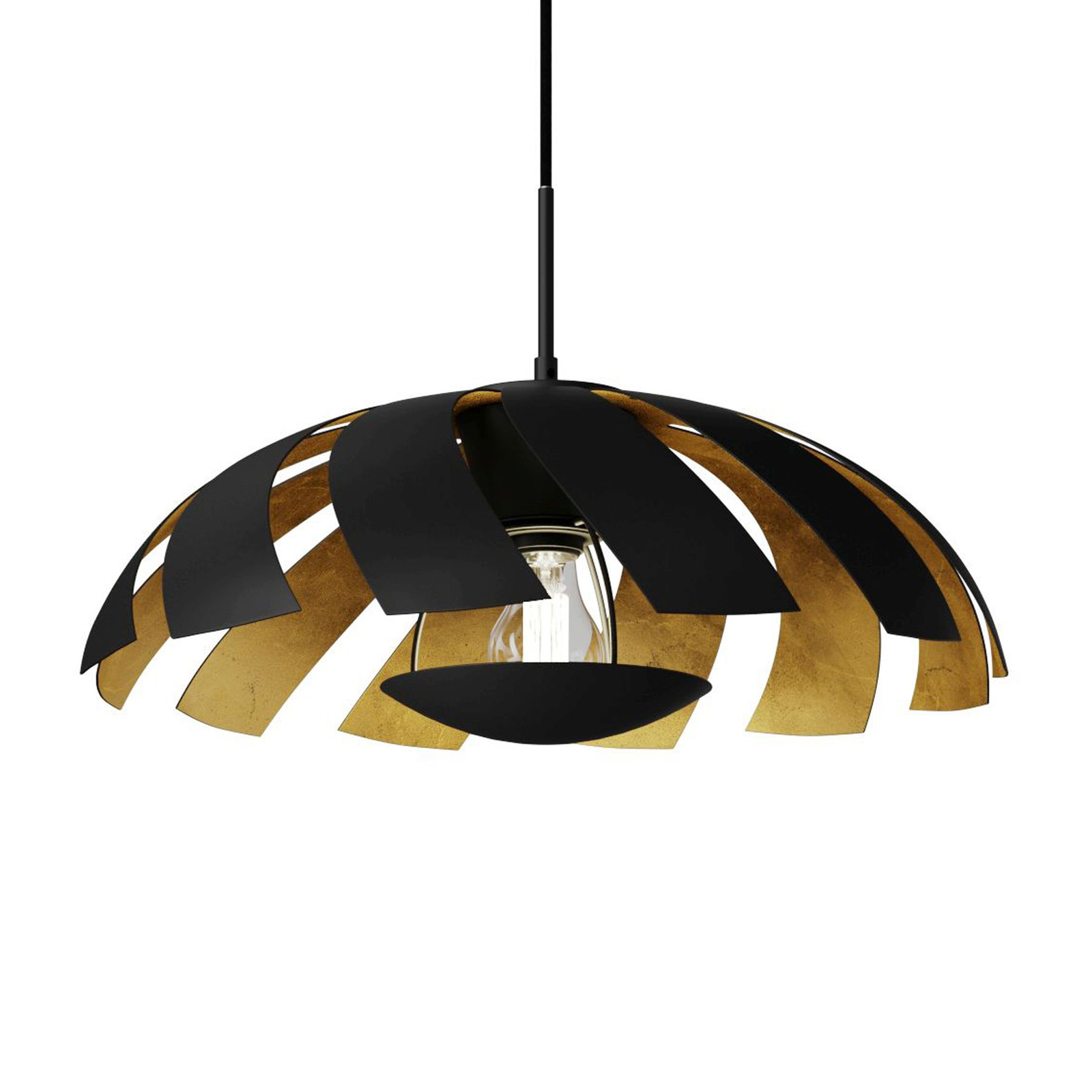 Lucande Archilleas hanglamp, zwart-goud
