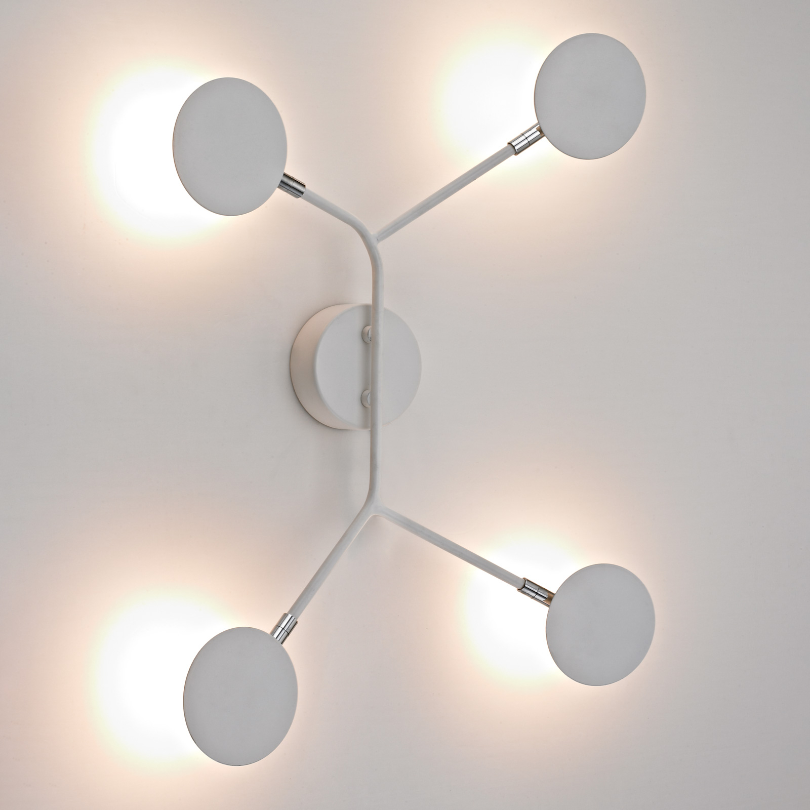 Wofi Belize LED wall lamp, four-bulb, white, for Living / Dining Room, plastic, metal, 20 W, energy efficiency: A, W: 35 cm, H: 50 cm