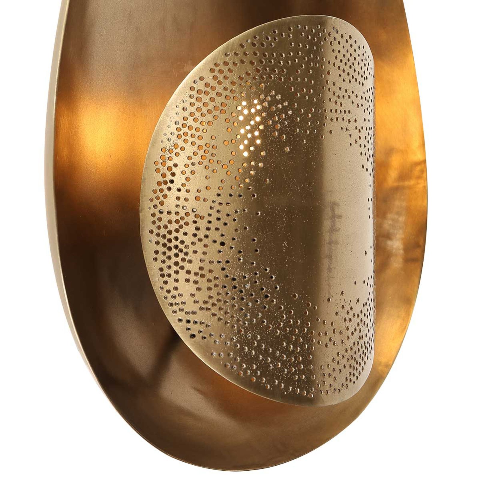 Brass wall light, brass-coloured, metal, height 36 cm