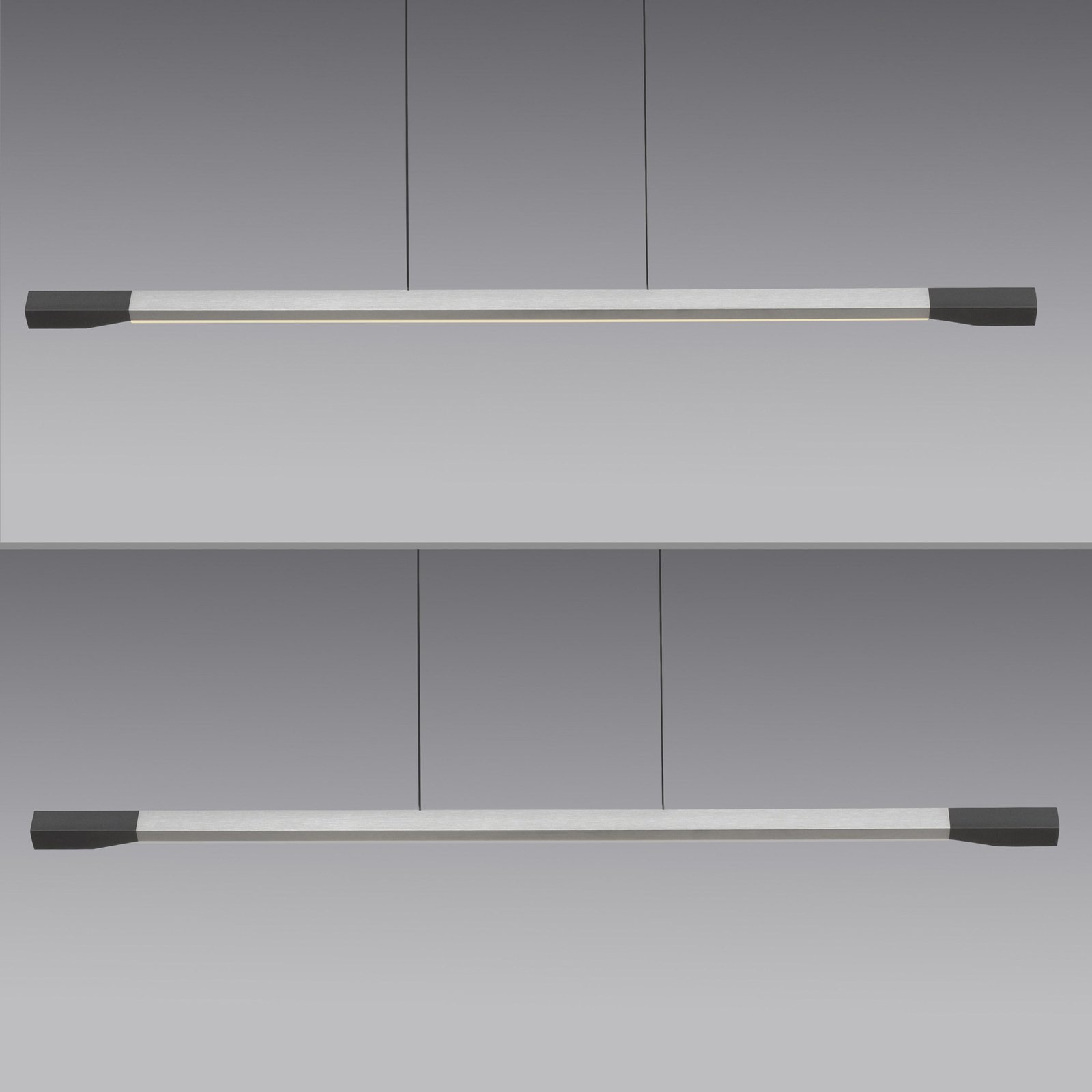 Paul Neuhaus LED rippvalgusti Hoop, alumiinium, pikkus 128 cm