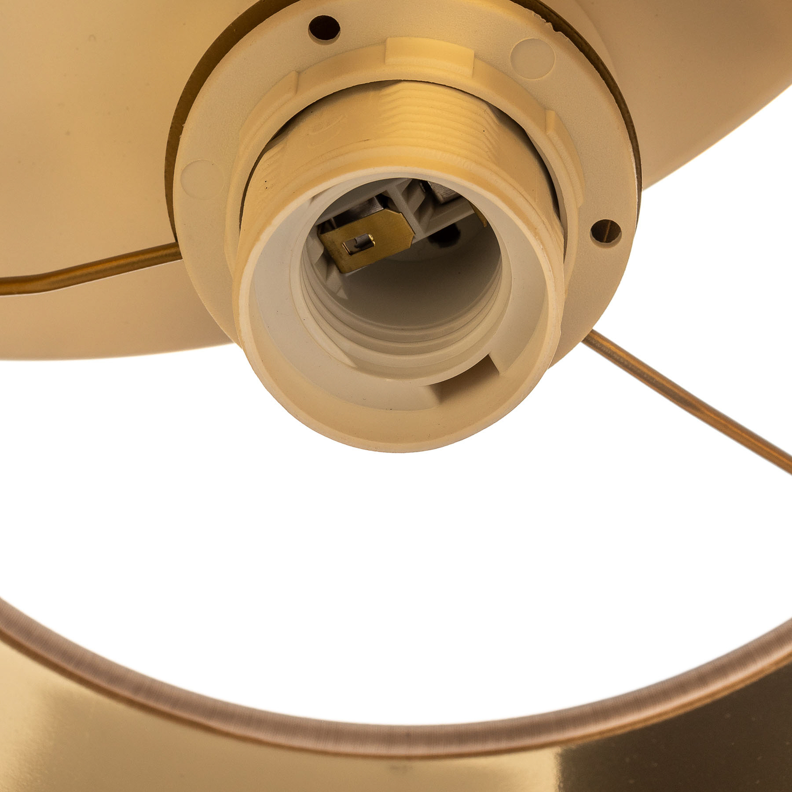 Plafondlamp Soho, cilindrisch, 3-lamps wit/goud