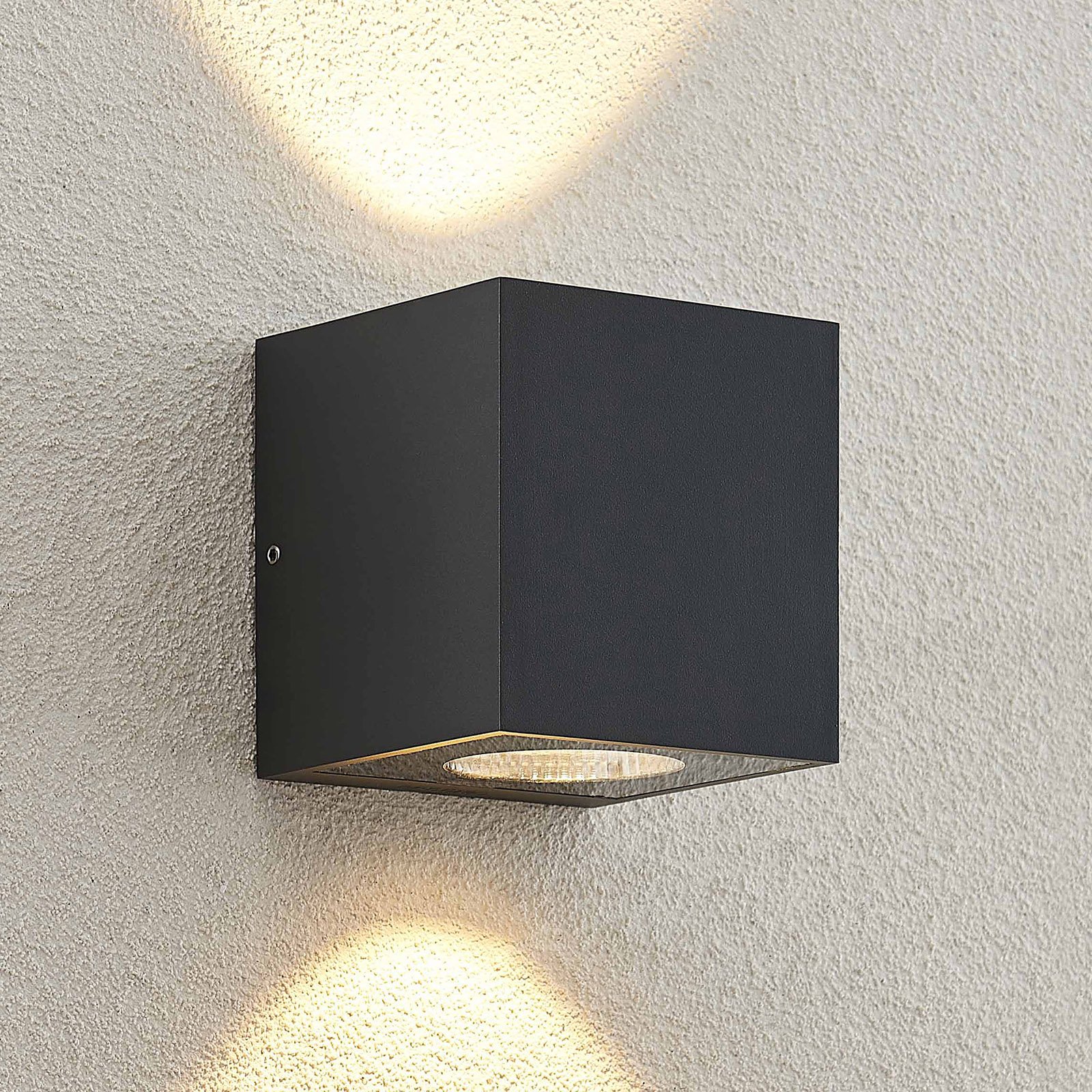 Arcchio Tassnim LED buitenwandlamp grijs 2-lamps.