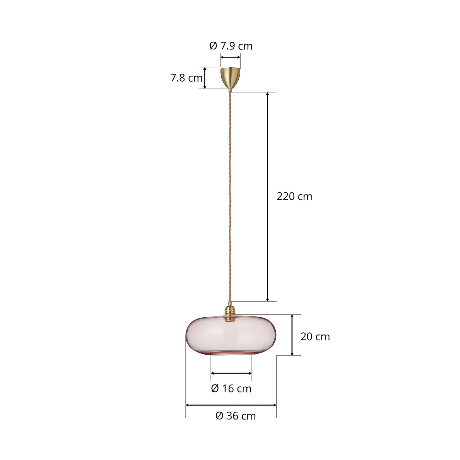 EBB & FLOW Horizon hanglamp rosé-goud Ø 36cm