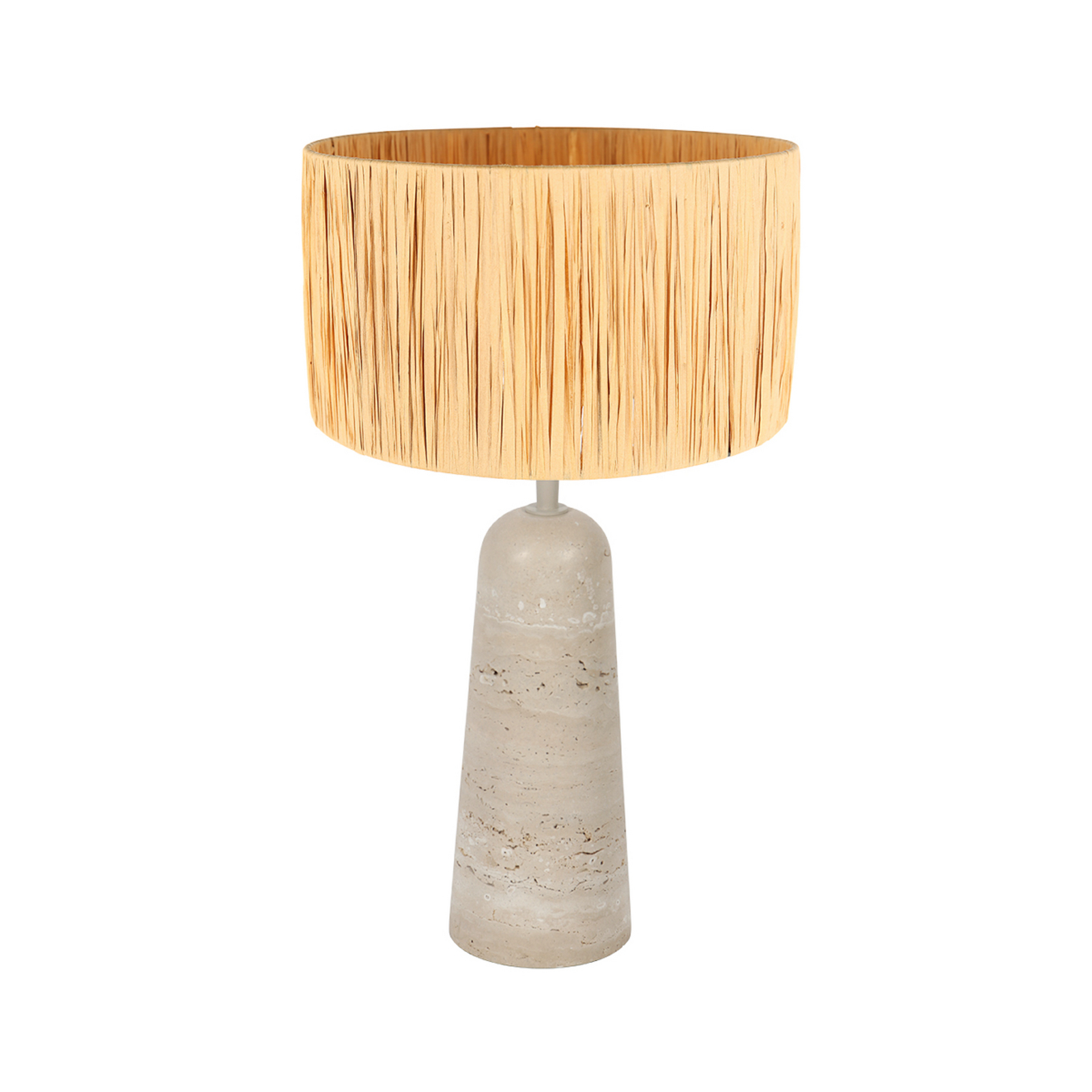 Galda lampa „Travino“, augstums 49 cm, travertīns, jūras zāle, E27