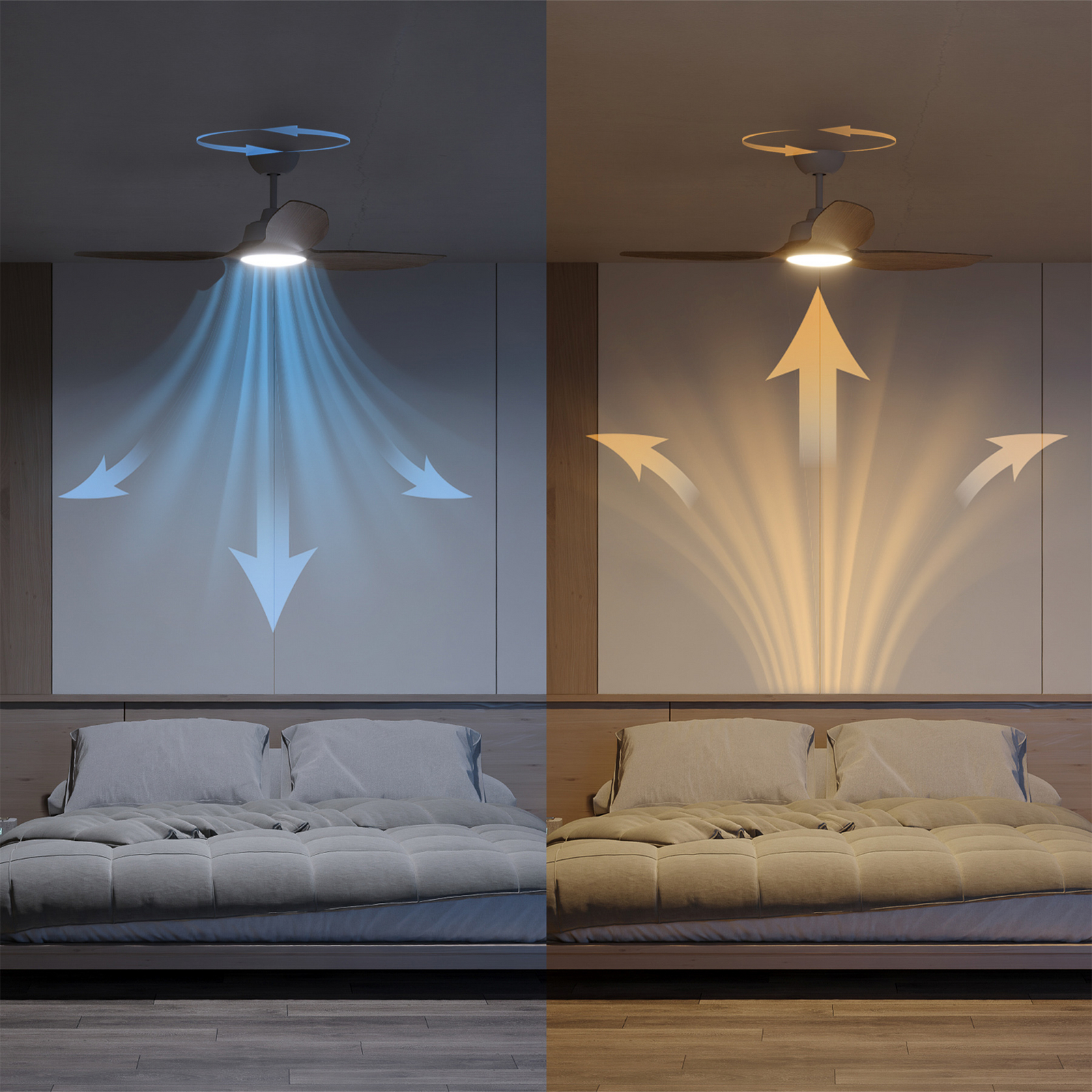 Wentylator LED Philips Olas, średnica 132 cm, brązowo-biały, CCT