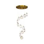 Maytoni Suspension Frozen, 12 lampes, transparent / laiton, verre