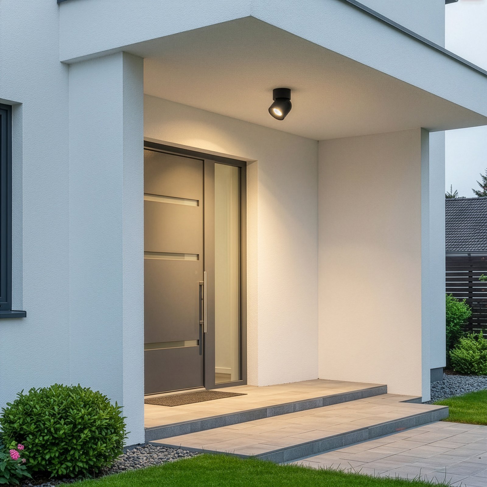 Downlight Oscar, negro, aluminio, altura 13,5 cm, GU10