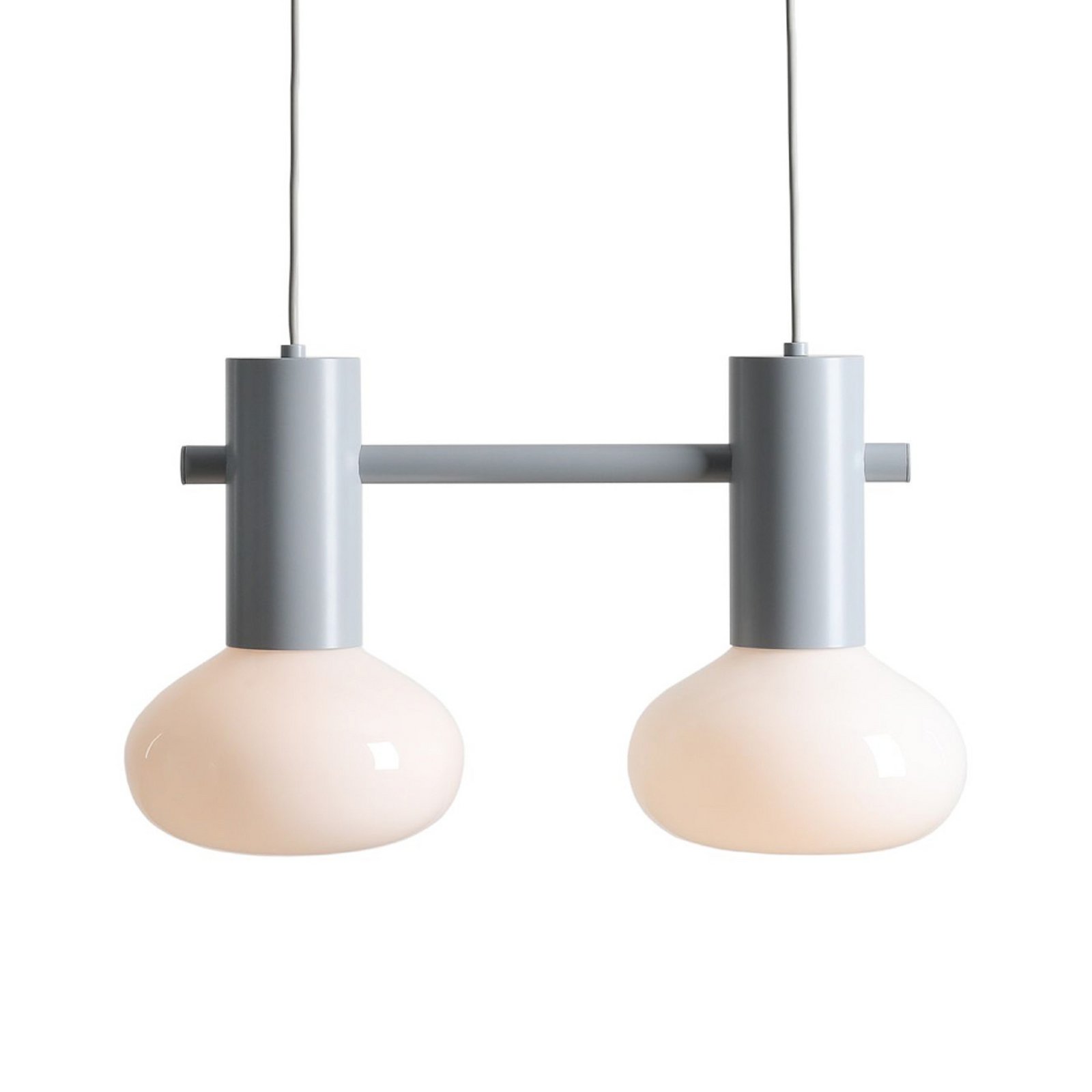 Hängeleuchte Flo, grau, 2-flammig, Glas Hängeleuchte Flo, grau, 2-flammig, Glas