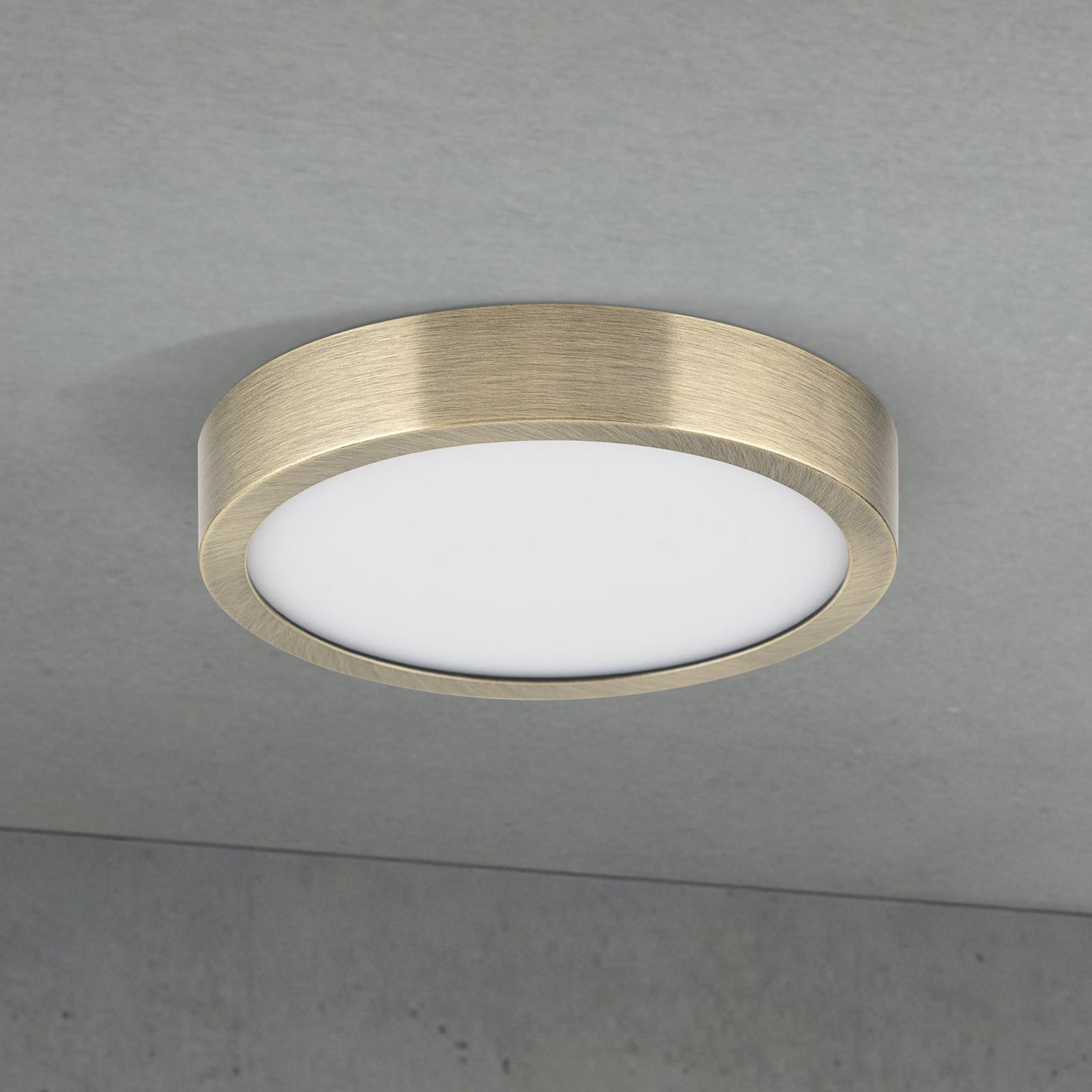 LED ceiling lamp Disc, antique brass colour, Ø 14 cm, CCT
