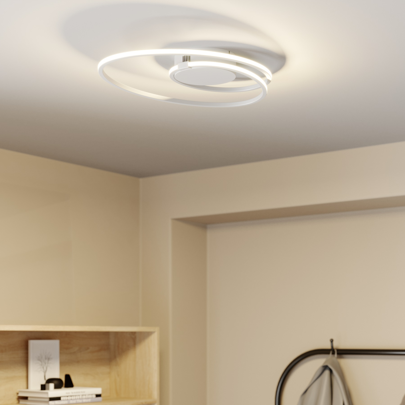 Lindby Xenias plafonnier LED, blanc, 49 x 30 cm