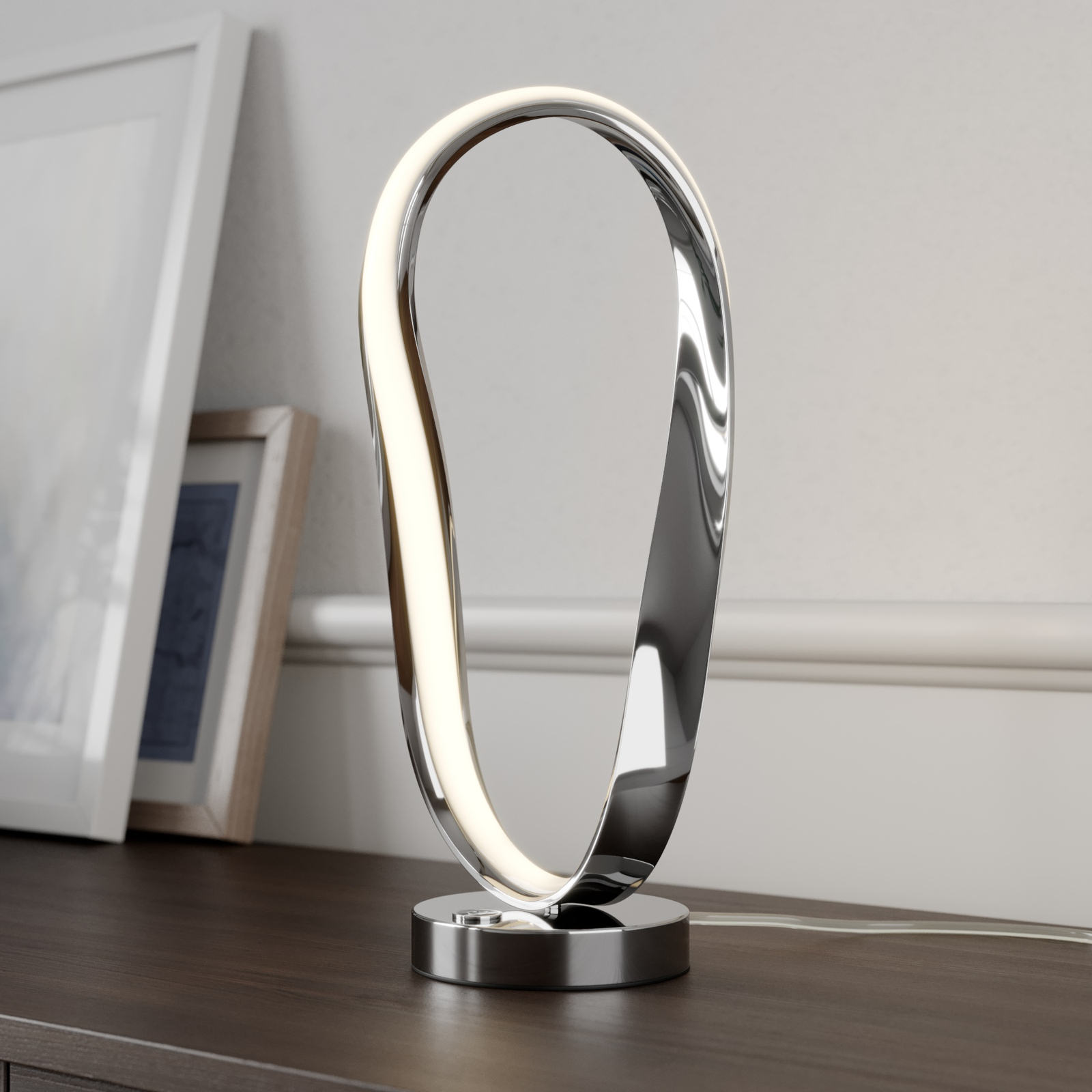 Lucande Xalia LED table lamp, for Living / Dining Room, iron, aluminium, silicone, 10.2 W, energy efficiency: A+, H: 38 cm