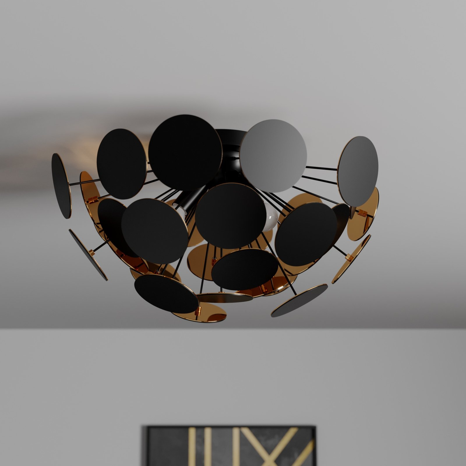 Kinan Plafond Black/Gold - Lindby