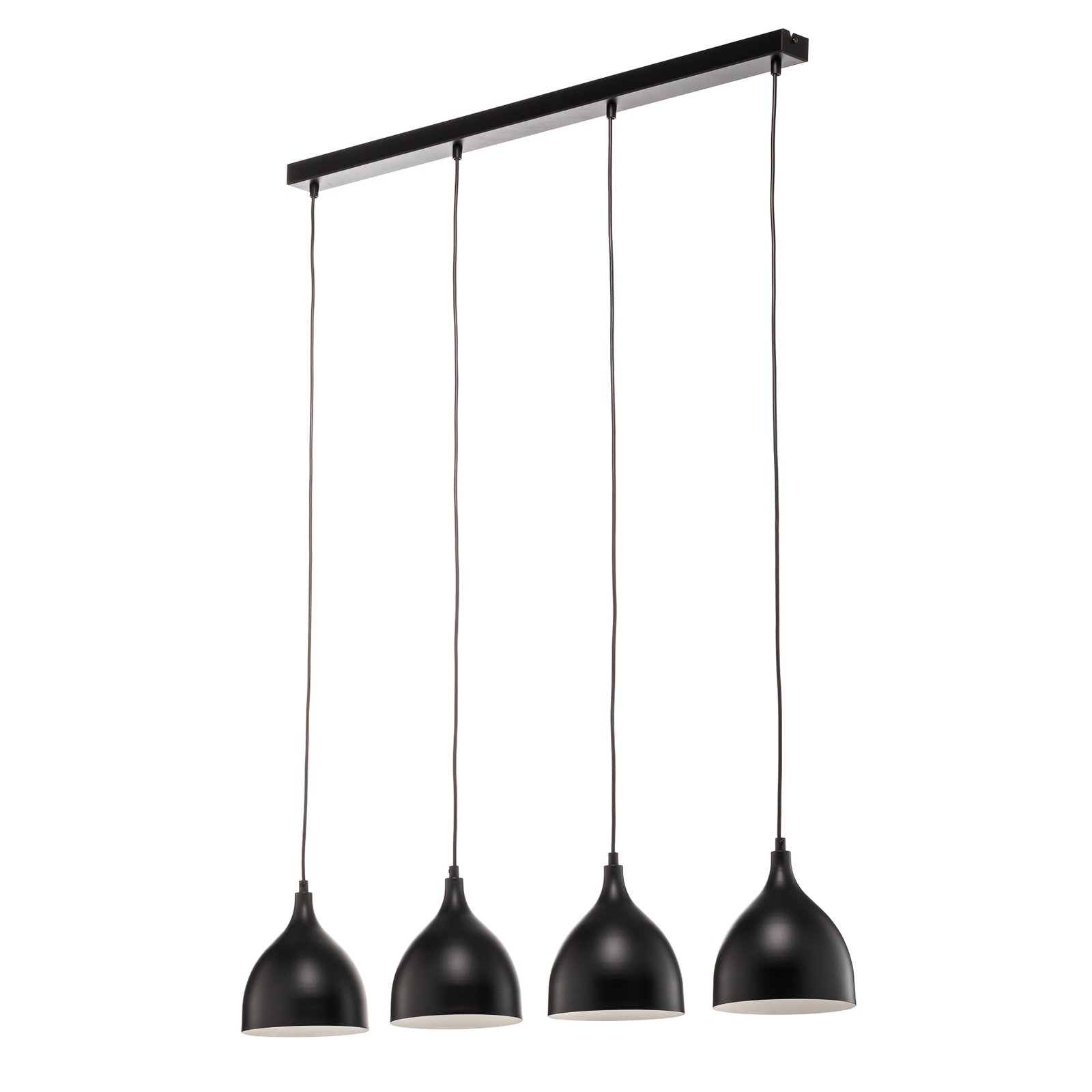 Hanglamp Nanu lang 4-lamps zwart