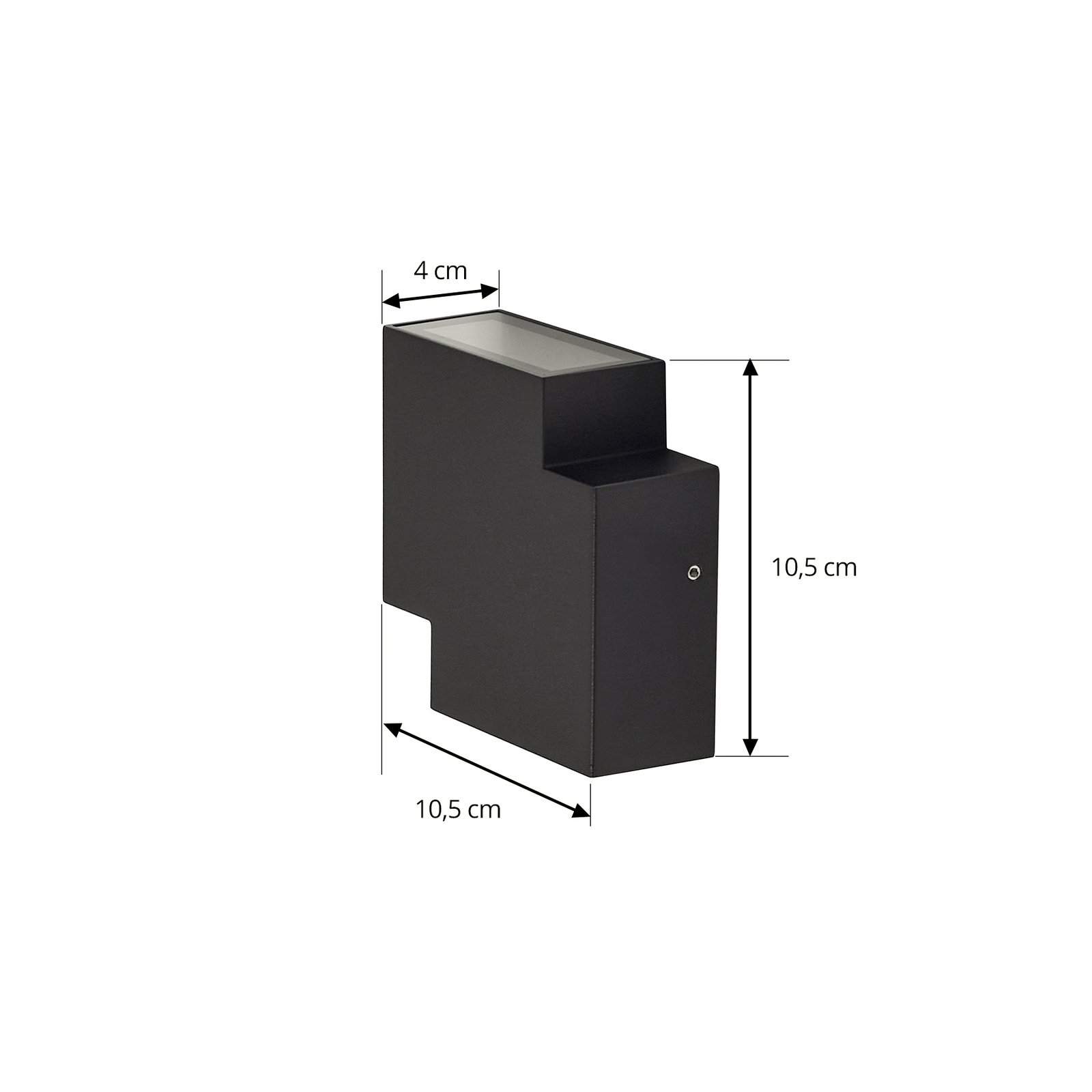 Lindby LED-Außenwandleuchte Fendir, schwarz, Alu, 10,5 cm