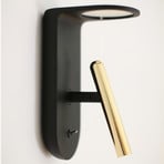 2Nights_W2 LED wall light in black-gold