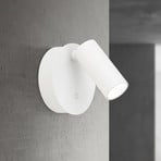 Luxy LED battery-powered wall spotlight, white, aluminium, CCT, dimmer