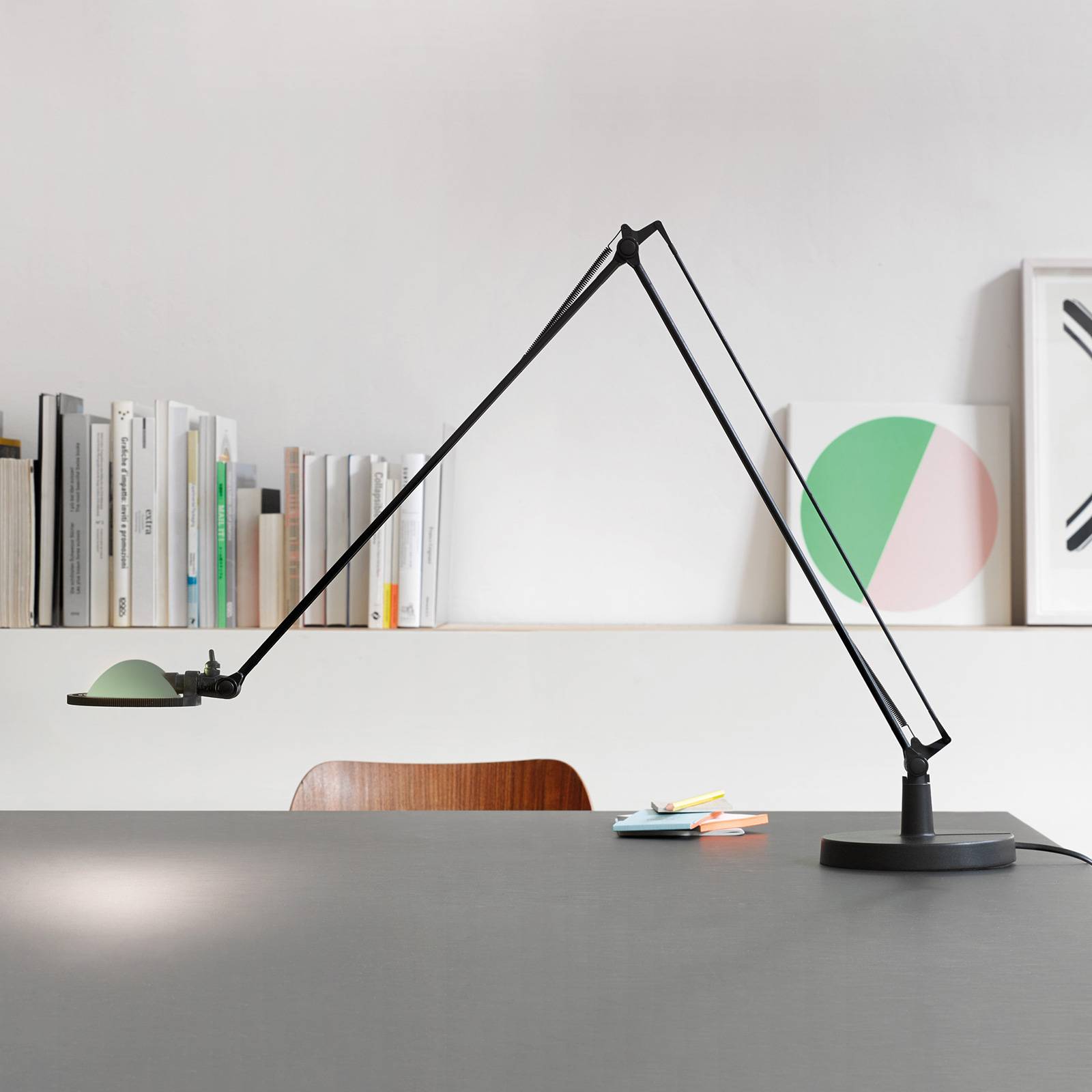 E-shop Luceplan Berenice stolná lampa 15cm, čierno-zelená