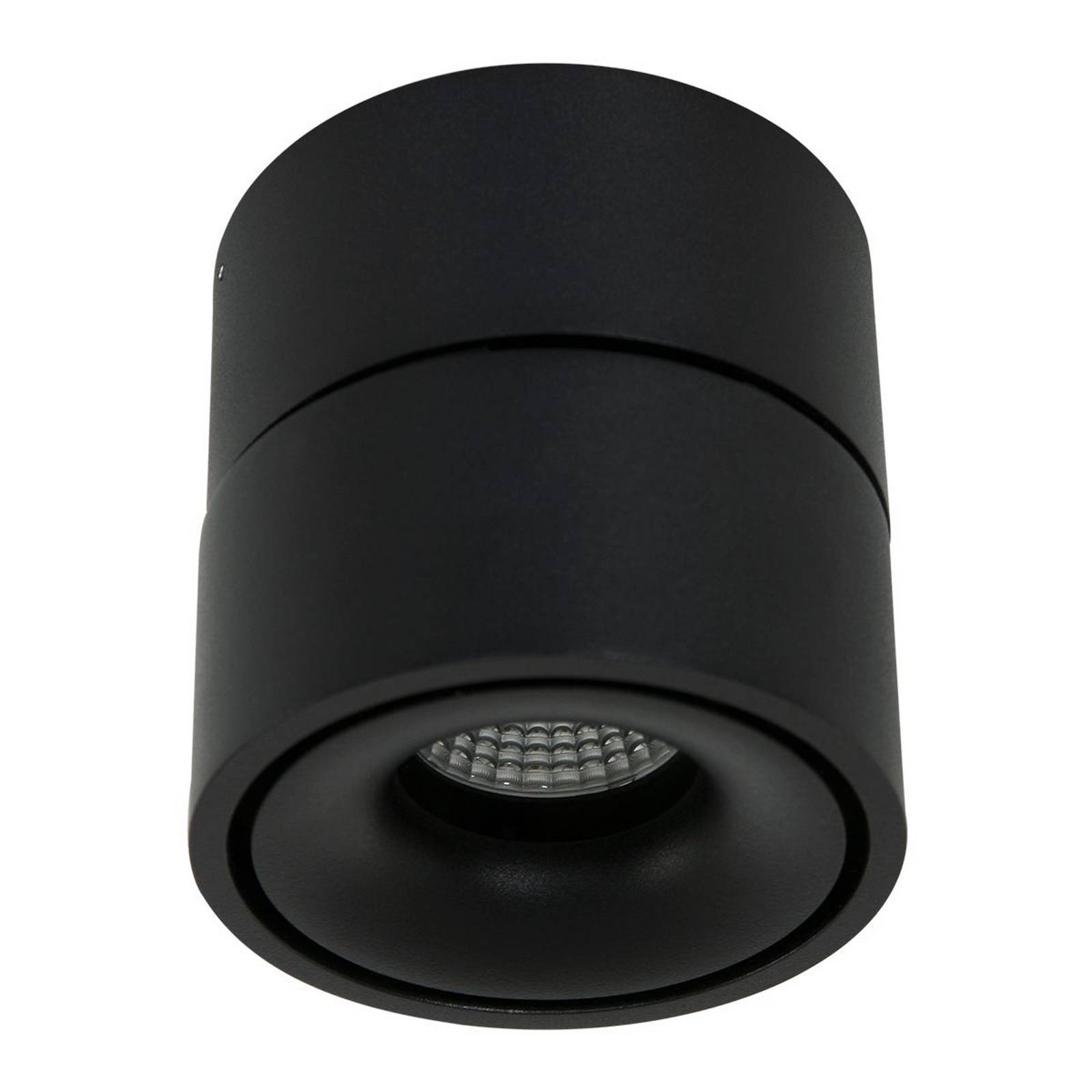 Reflektor sufitowy LED Fez, czarny, 1-punktowy, metalowy, obrotowy