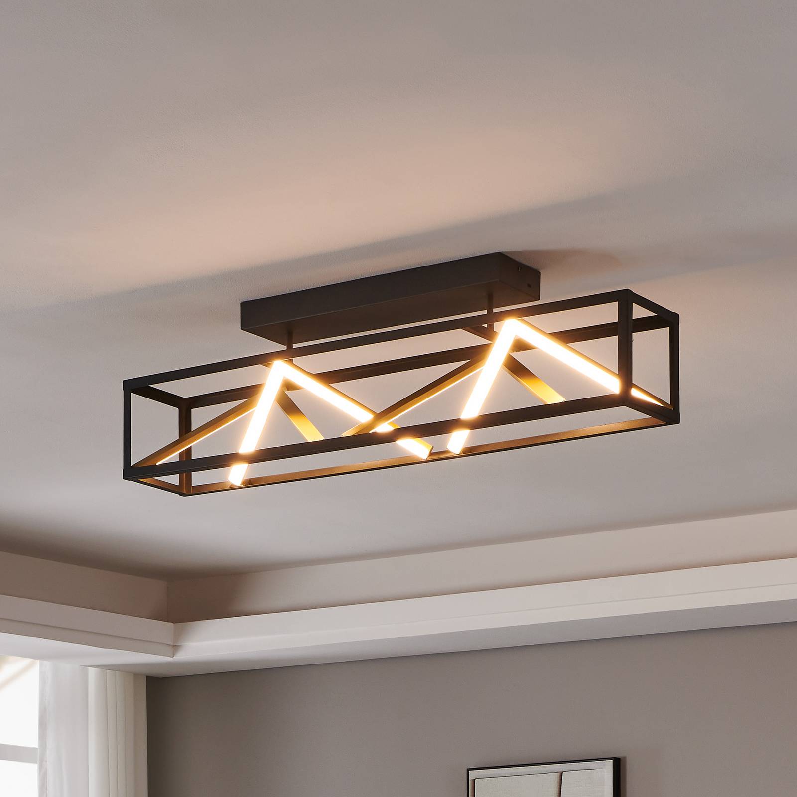 Plafonnier LED Stars of Light Penela noir/doré 87 cm CCT