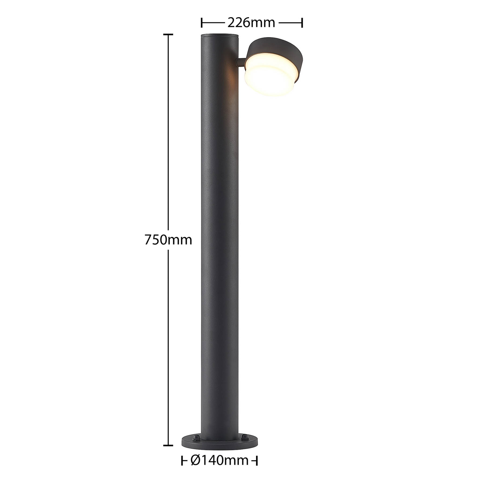 Lucande Marvella bollard light, one-bulb, 75 cm