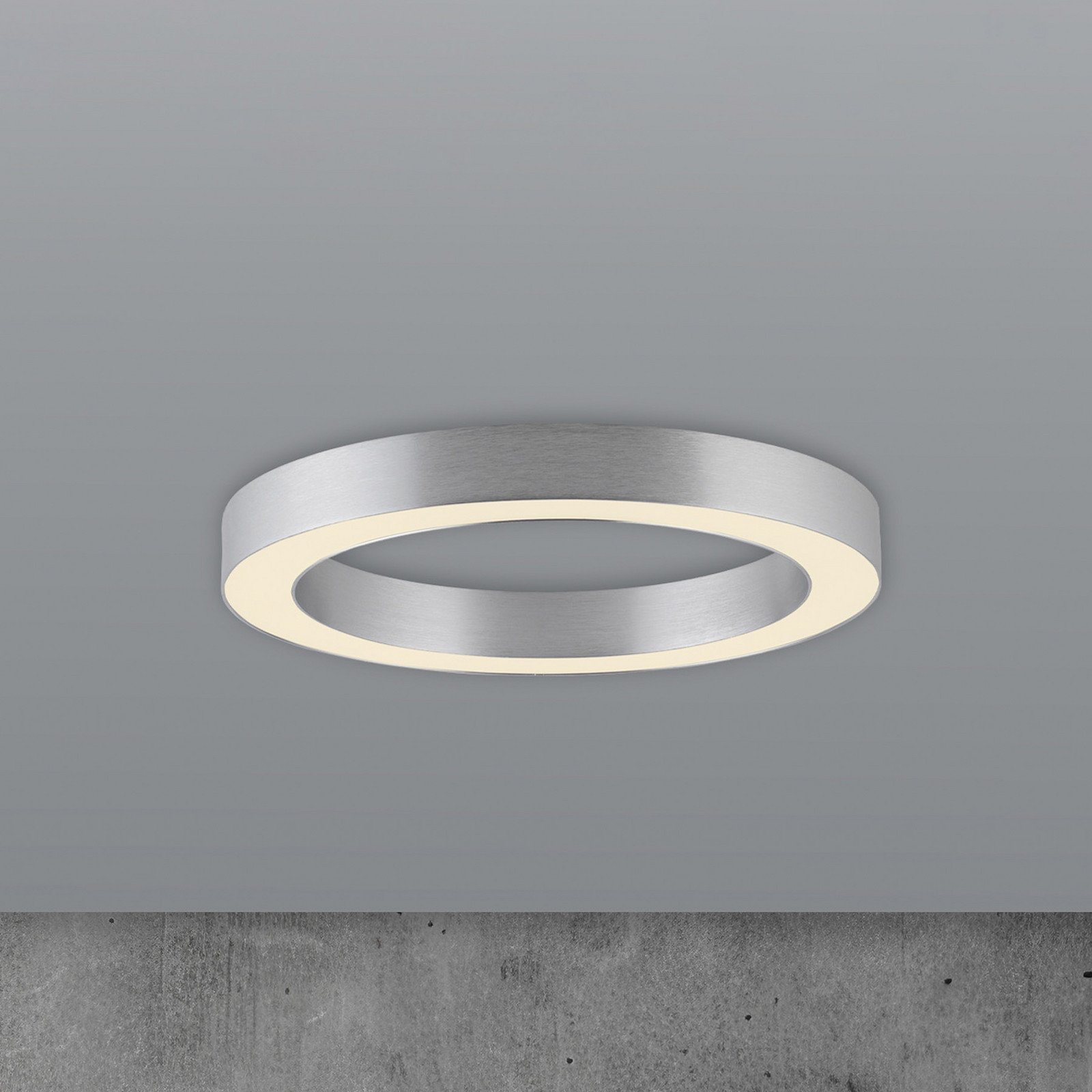 Plafonieră LED PURE Lines Ø 35 cm culoare argintiu CCT - Camera de zi / sufragerie - Modern - Metal