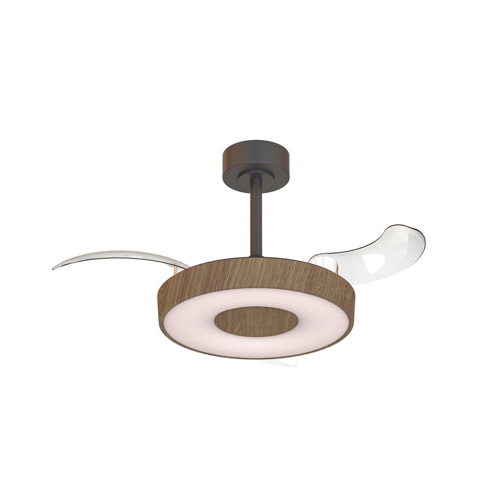 Smart LED plafondventilator Coin Mini hout/zwart - Mantra