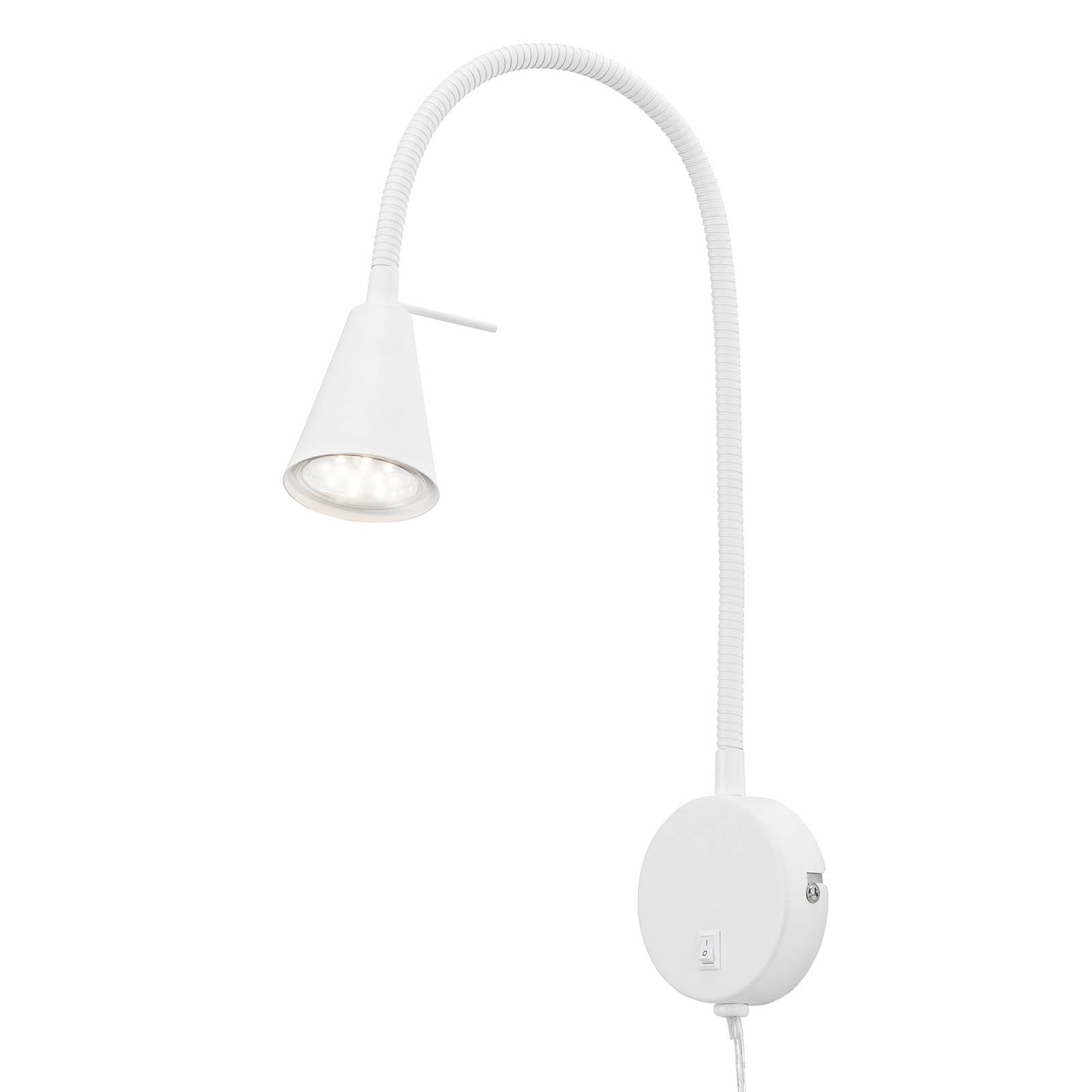 LED-Wandleuchte Tusa, weiß, Metall, 45cm, Flexarm