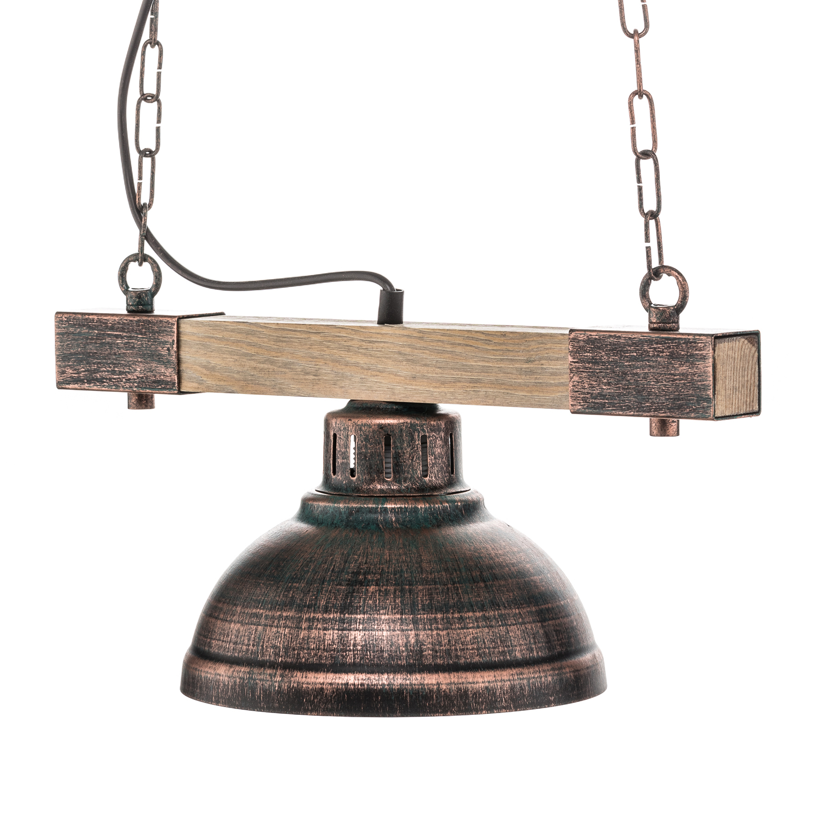 Hanglamp Hakon 1-lamp roestbruin Naturel hout