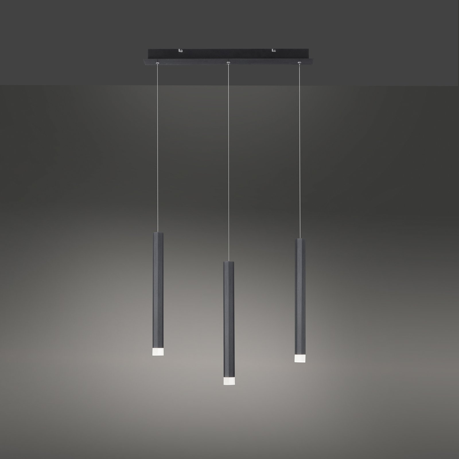 Bruno LED pendant light, 3-bulb