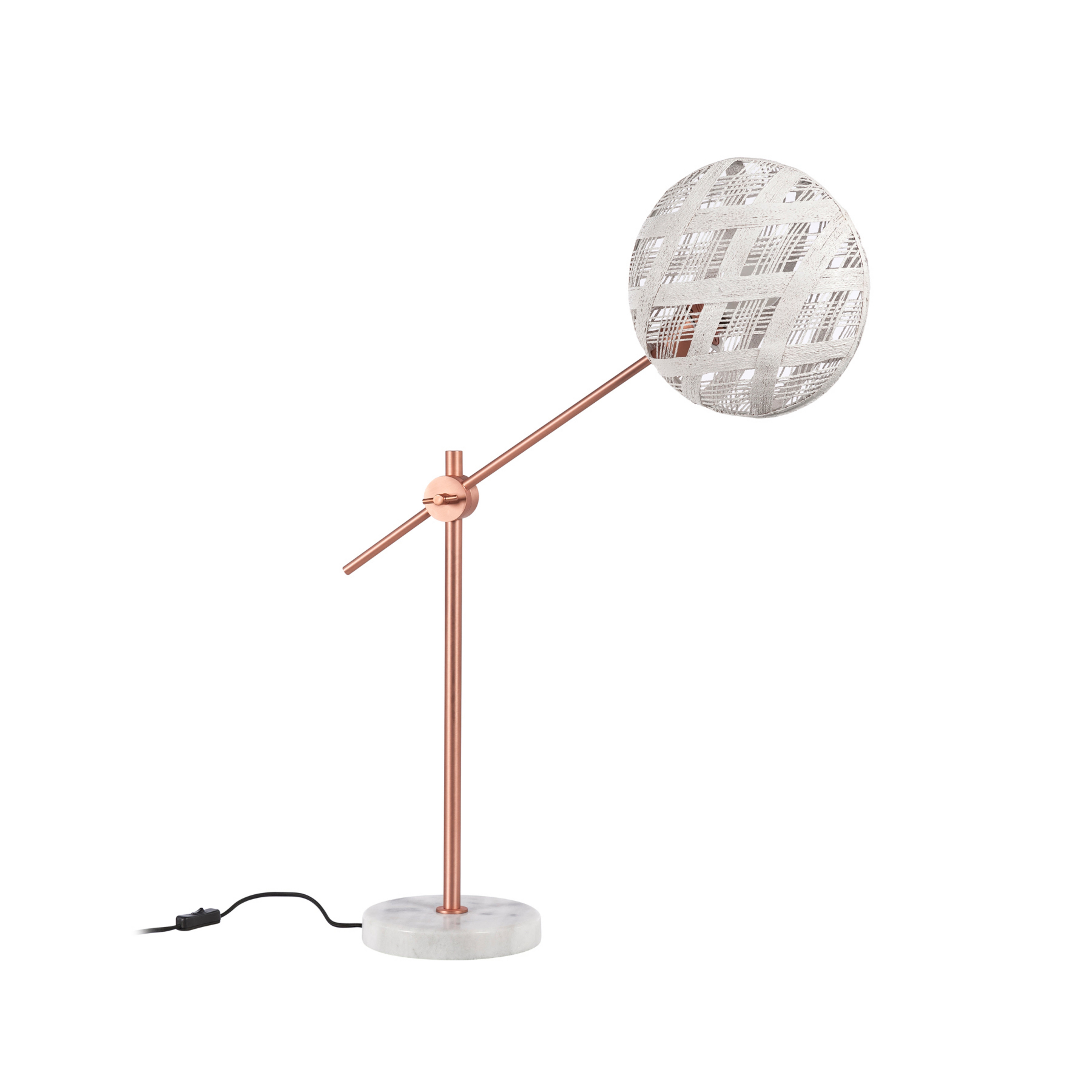 Chanpen M bordlampe, kobber/hvid, H 80 cm - Forestier