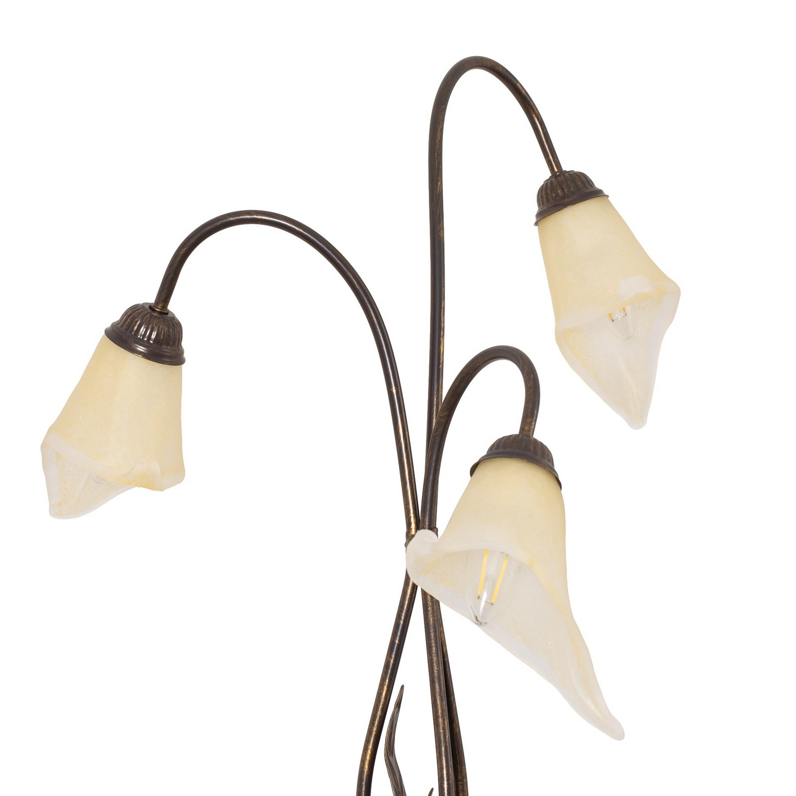 Stāvlampa Alga, 3 gaismas, dzelzs, stikls, Florentīna Stāvlampa Alga, 3 gaismas, dzelzs, stikls, Florentīna
