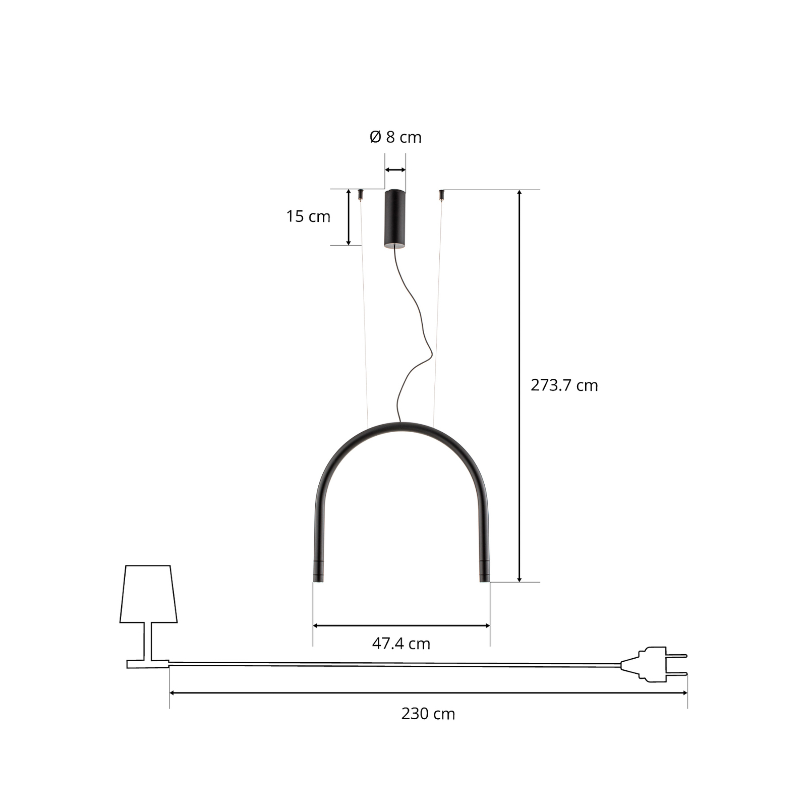 Arkade Single lampada LED a sospensione dimming