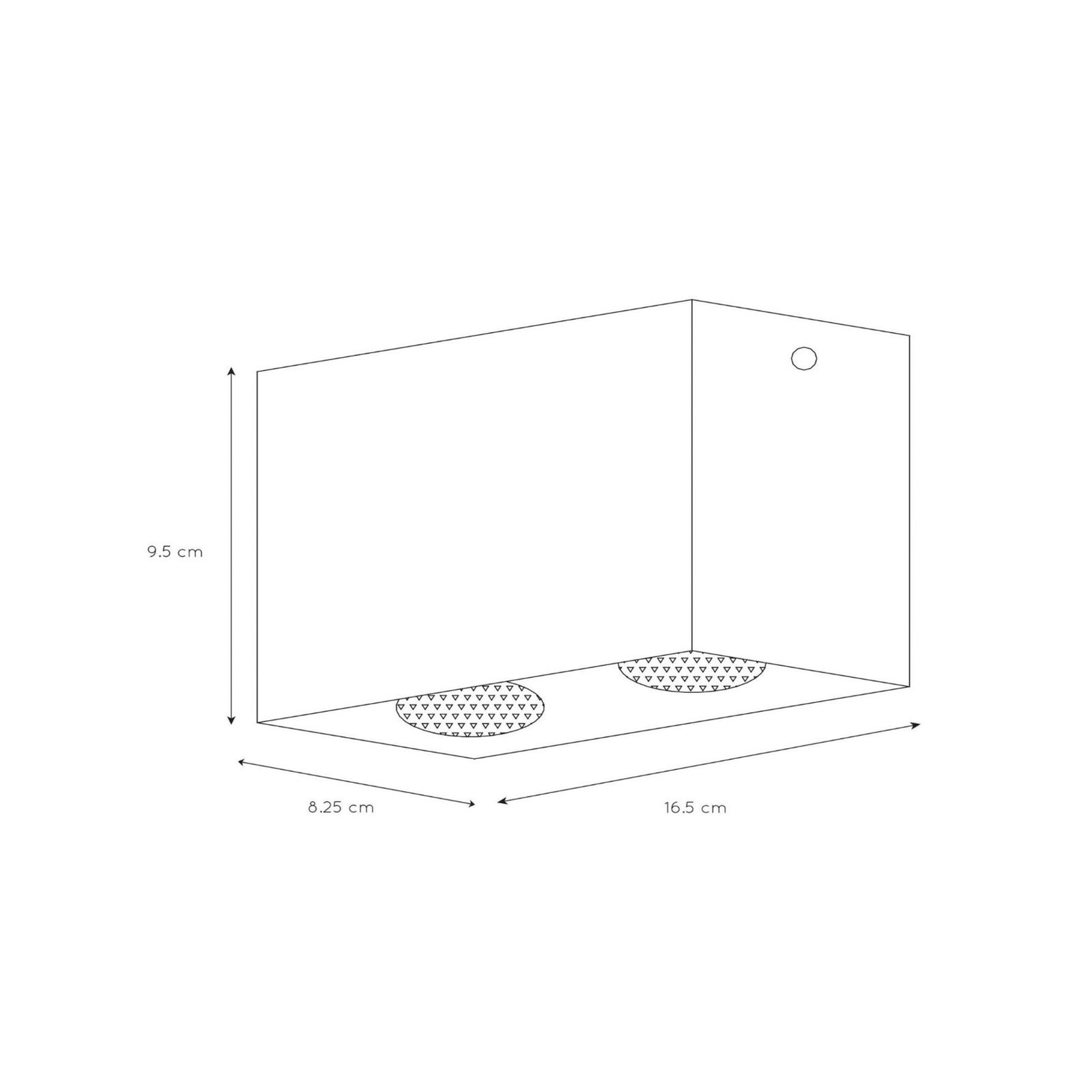 Bodi downlight, kantet, hvit, GU10, 2 lyskilder, aluminium