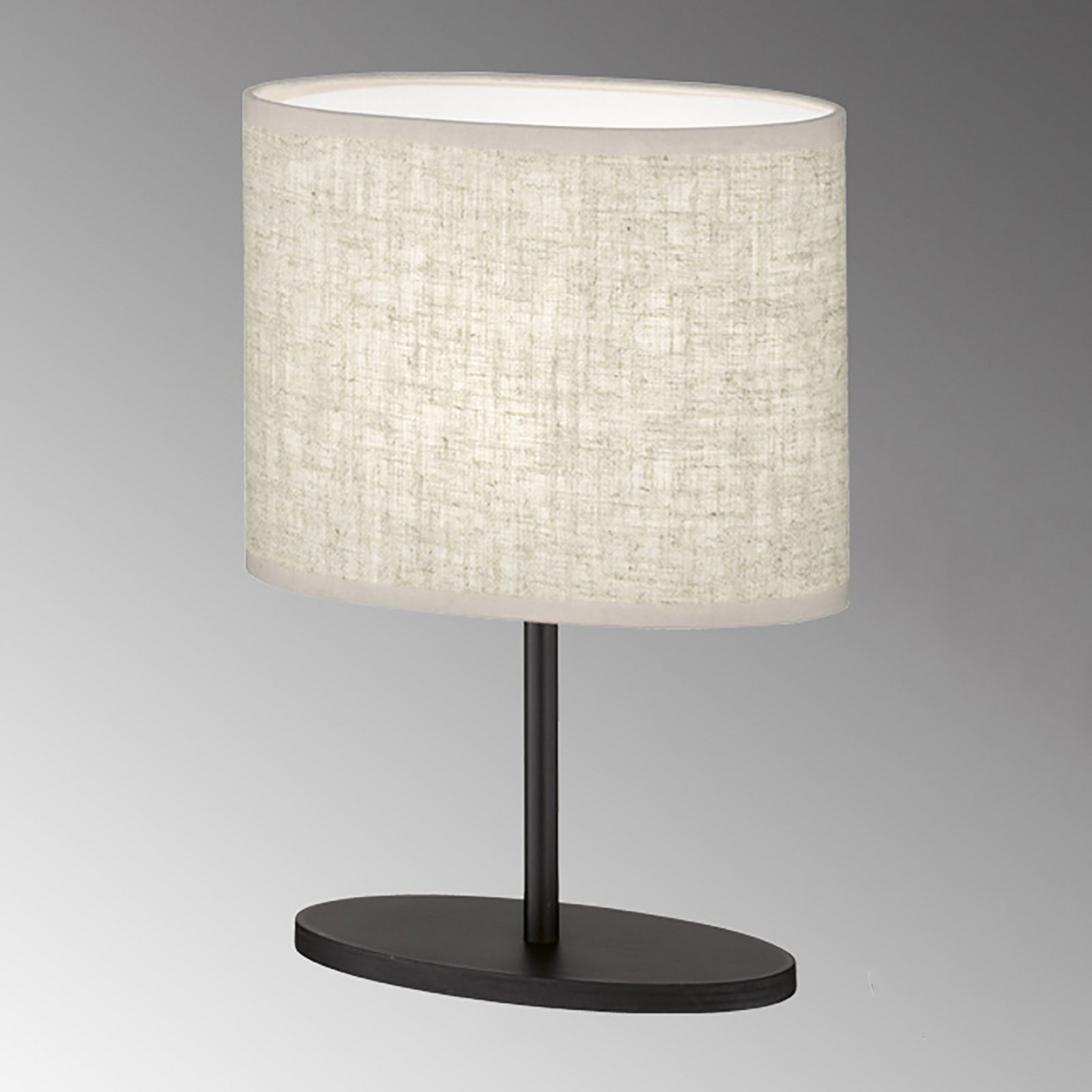 Stolní lampa Modena, šedá, lněná, výška 27 cm, E14