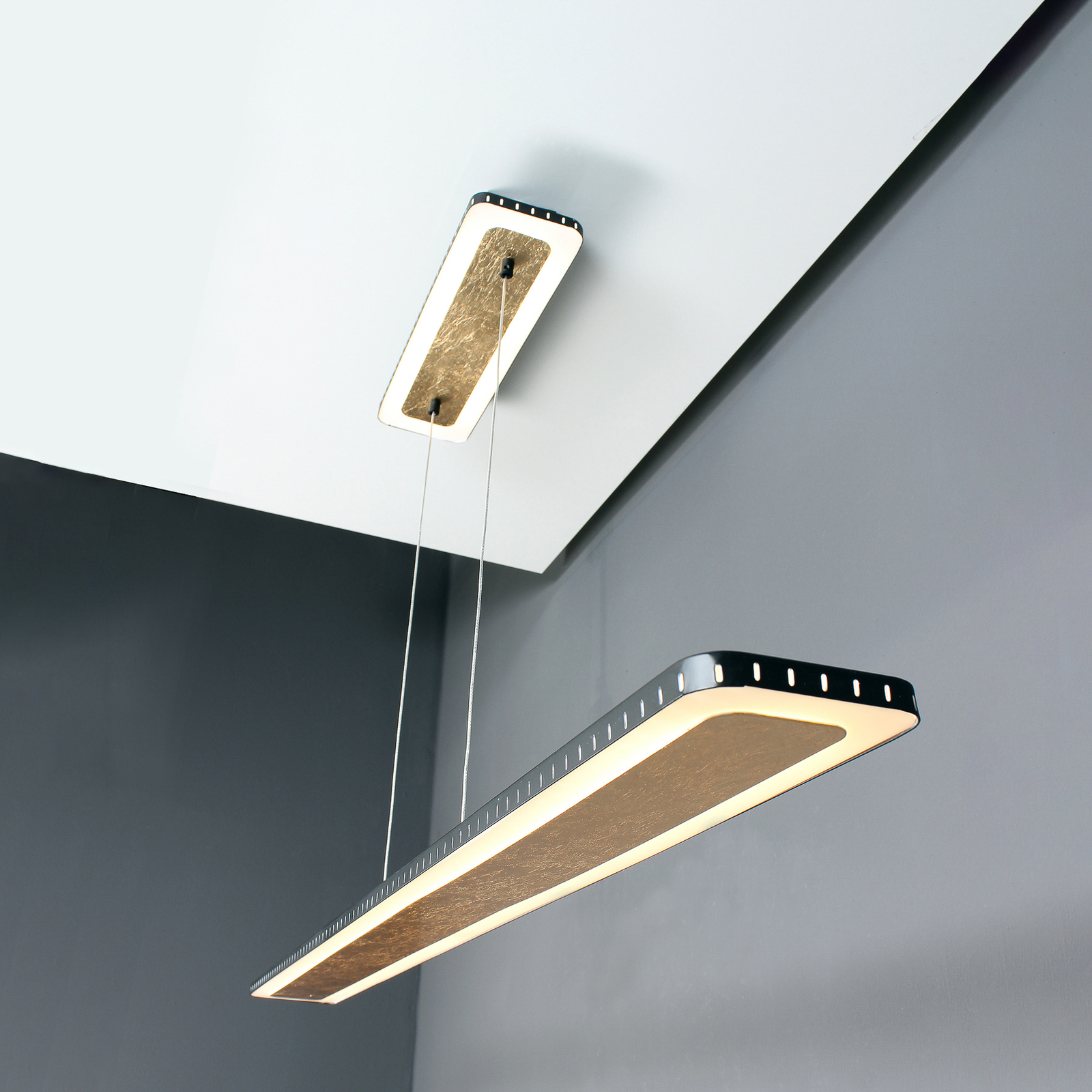 Suspension LED Solaris 3-Step-dim dorée 120 cm