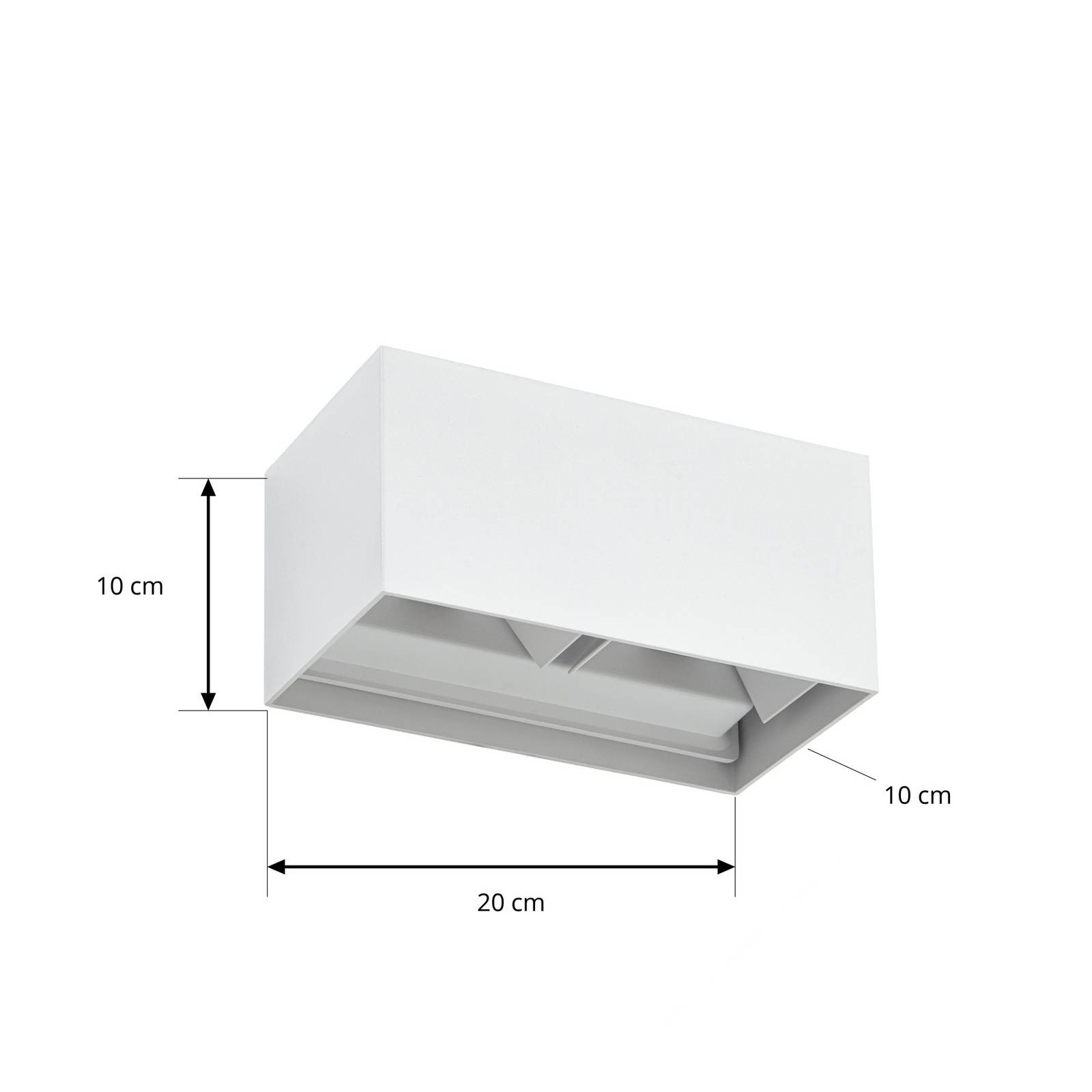 Kinkiet zewnętrzny LED Lindby Nivar, kątowy, biały, 20 cm, IP54