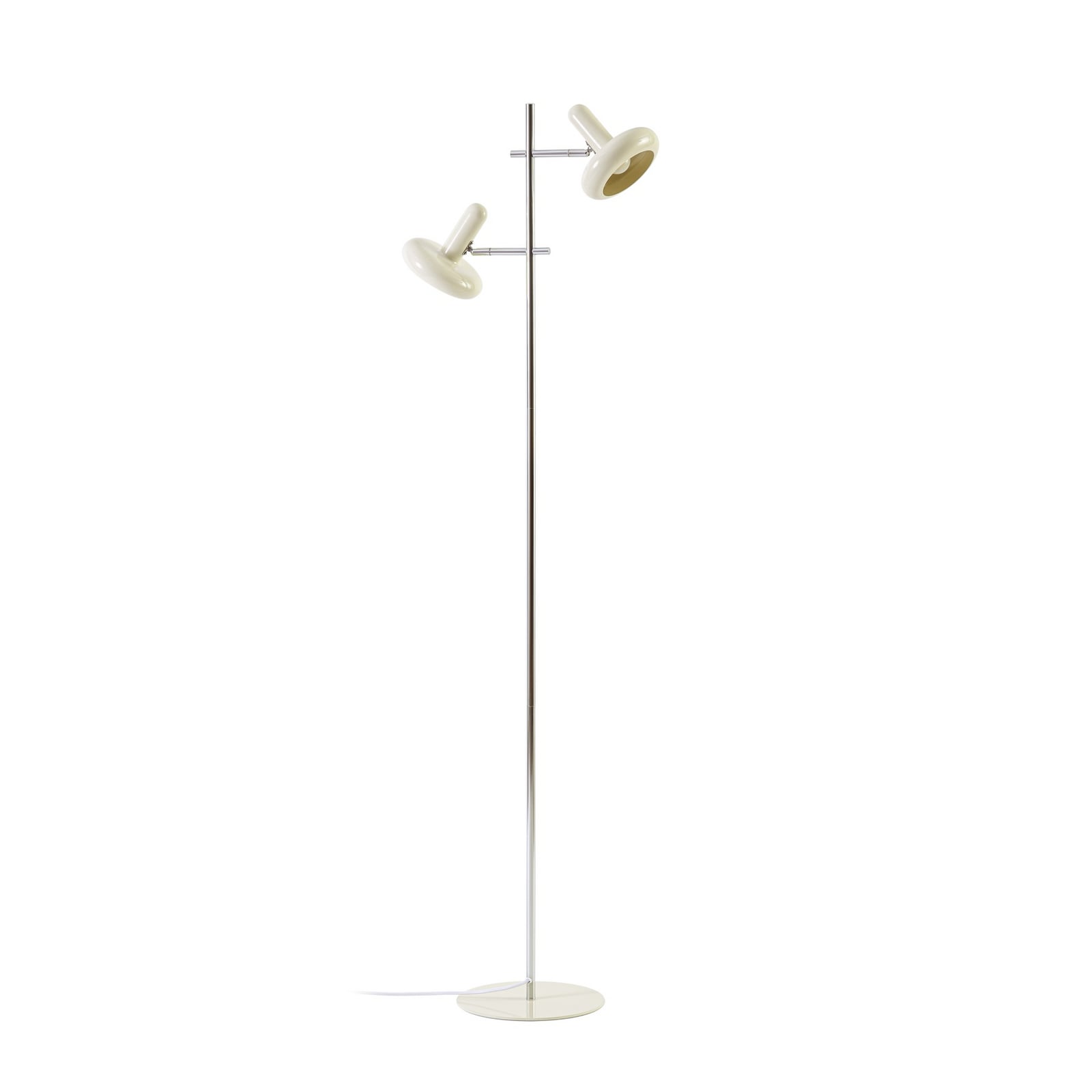Lindby Stehleuchte Dylan, 2-flg., chrom/beige, 150 cm, E14 Lindby Stehleuchte Dylan, 2-flg., chrom/beige, 150 cm, E14