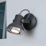 Ring - LED-väggspot i mörkgrått, 1 lampa