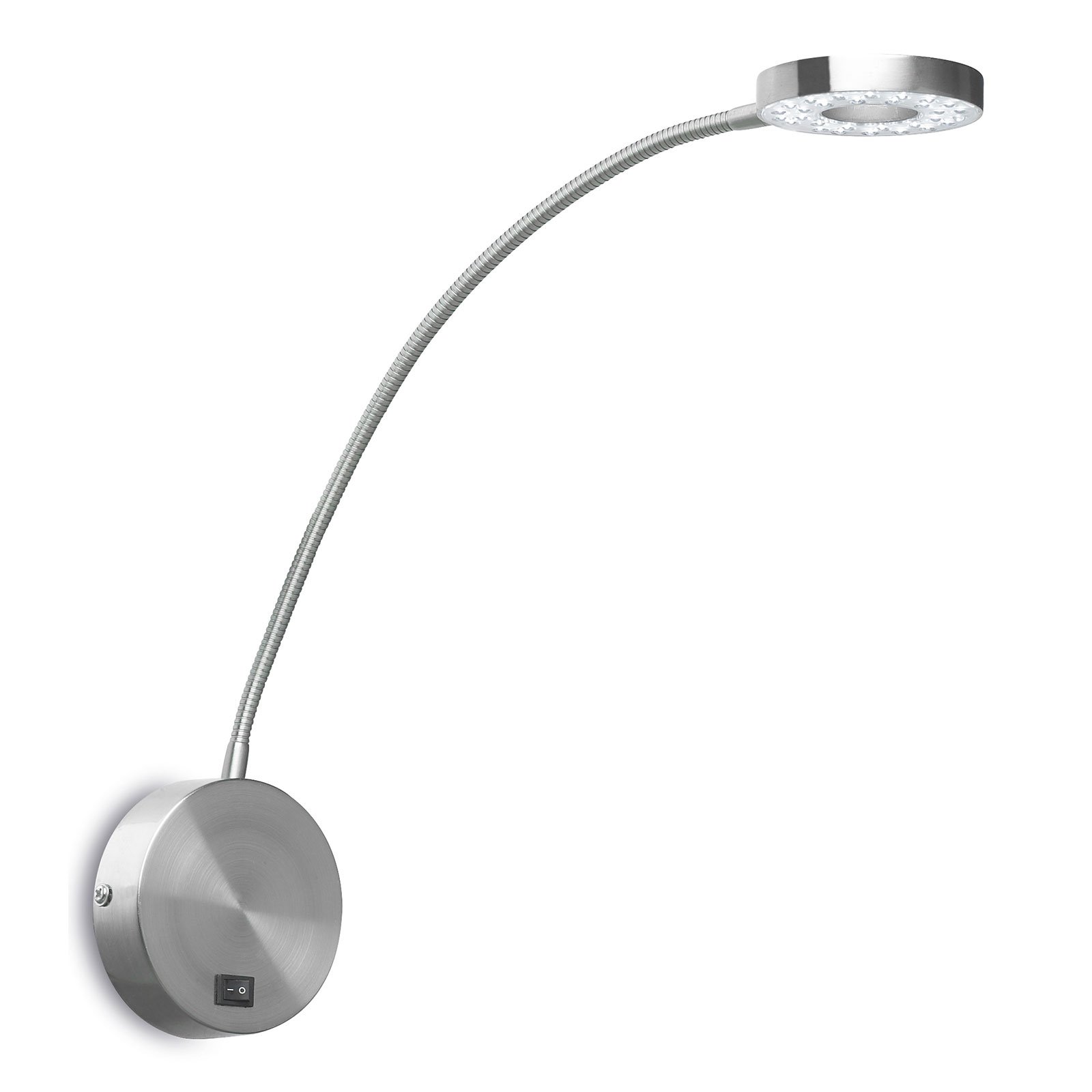 LEDS-C4 Llit LED wall light, 6,000 K with switch, for Living / Dining Room, steel, 2.5 W, energy efficiency: A+, H: 51.5 cm
