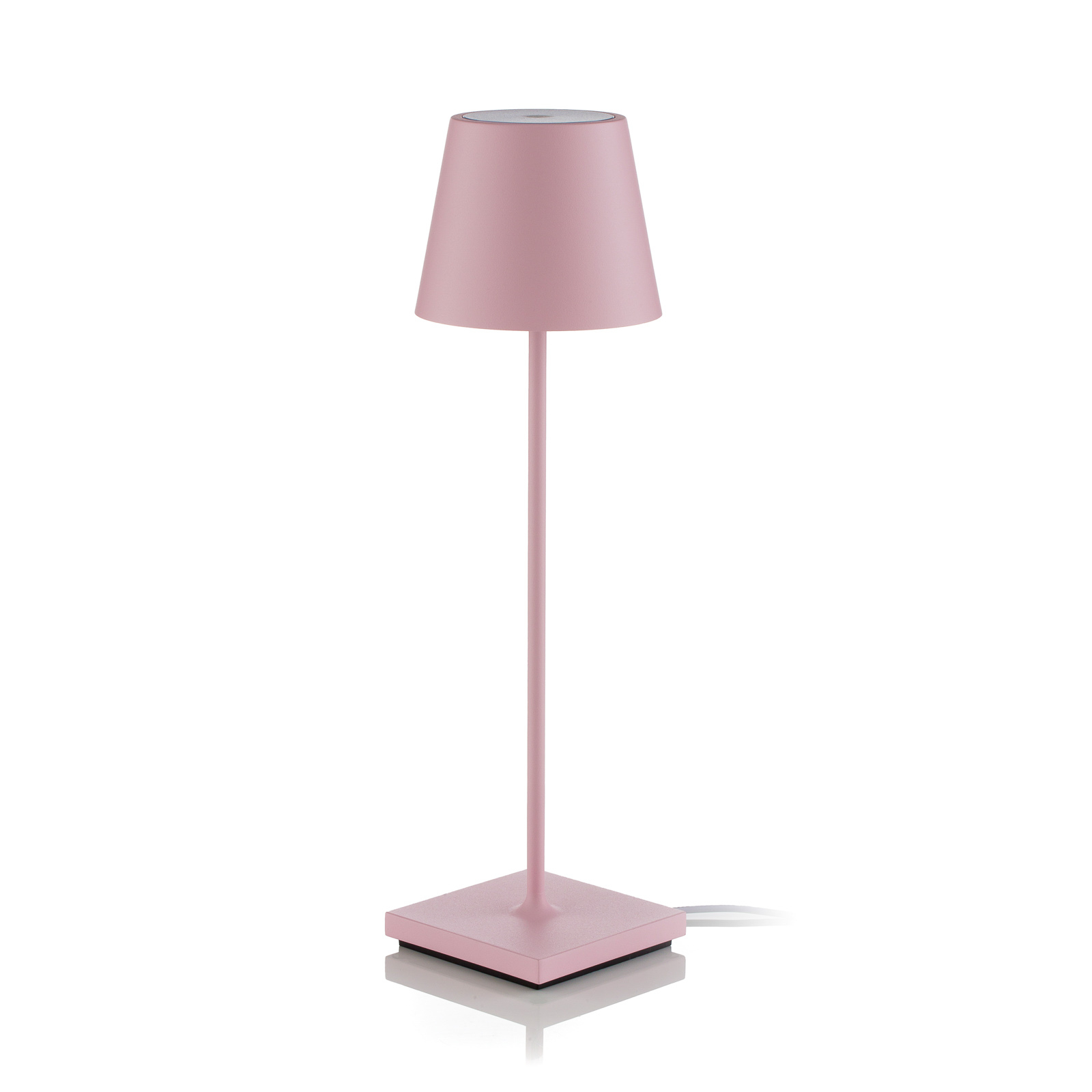 Zafferano Poldina Lampada LED da tavolo, batteria ricaricabile, opaca, rosa
